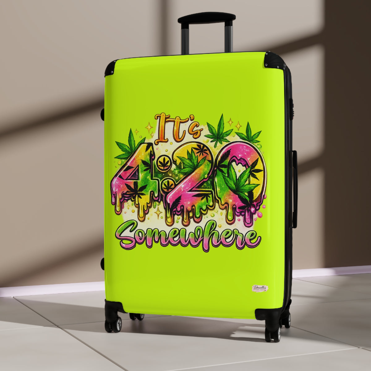 Suitcase — "It's 420 Somewhere" Travel Carry-On with Colorful Cannabis Design