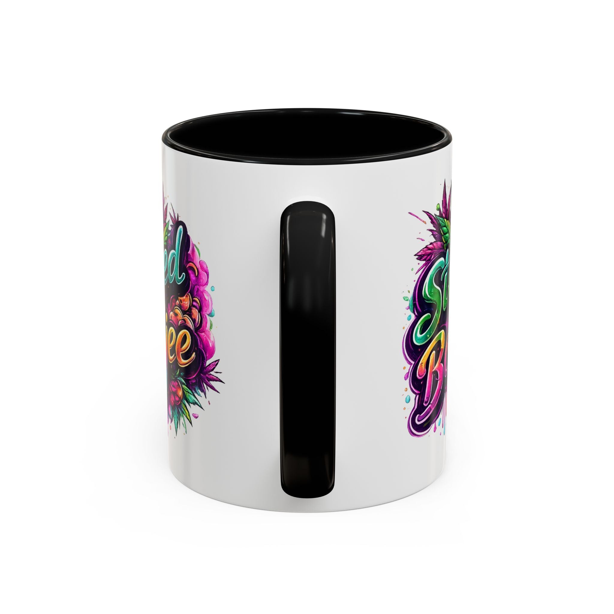 Accent Coffee Mug — "Stoned and Boujee" Colorful Cannabis Art
