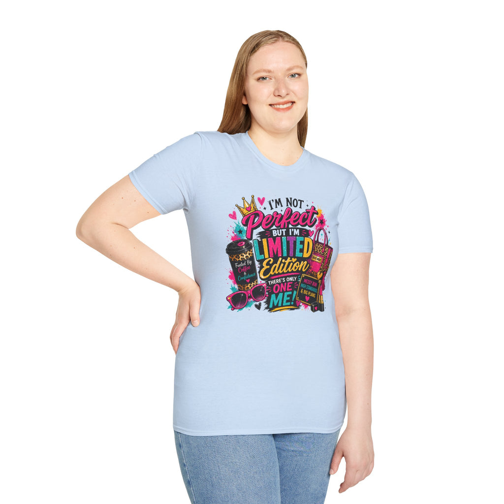 Limited Edition Graphic T-Shirt — "I'm Not Perfect But I'm Limited Edition" Bright Retro Design