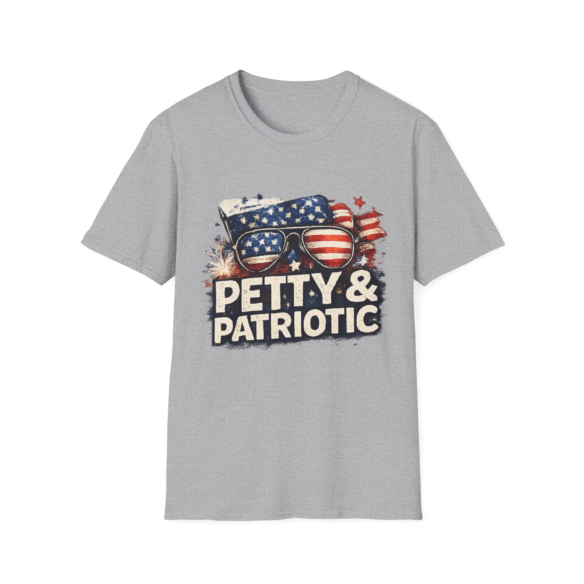 Petty & Patriotic T-Shirt — Funny American Flag Sunglasses Tee