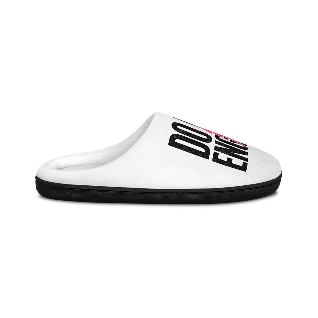 Do Not Engage Slippers — Women's Indoor Cozy Slip-On with Pink Lightning