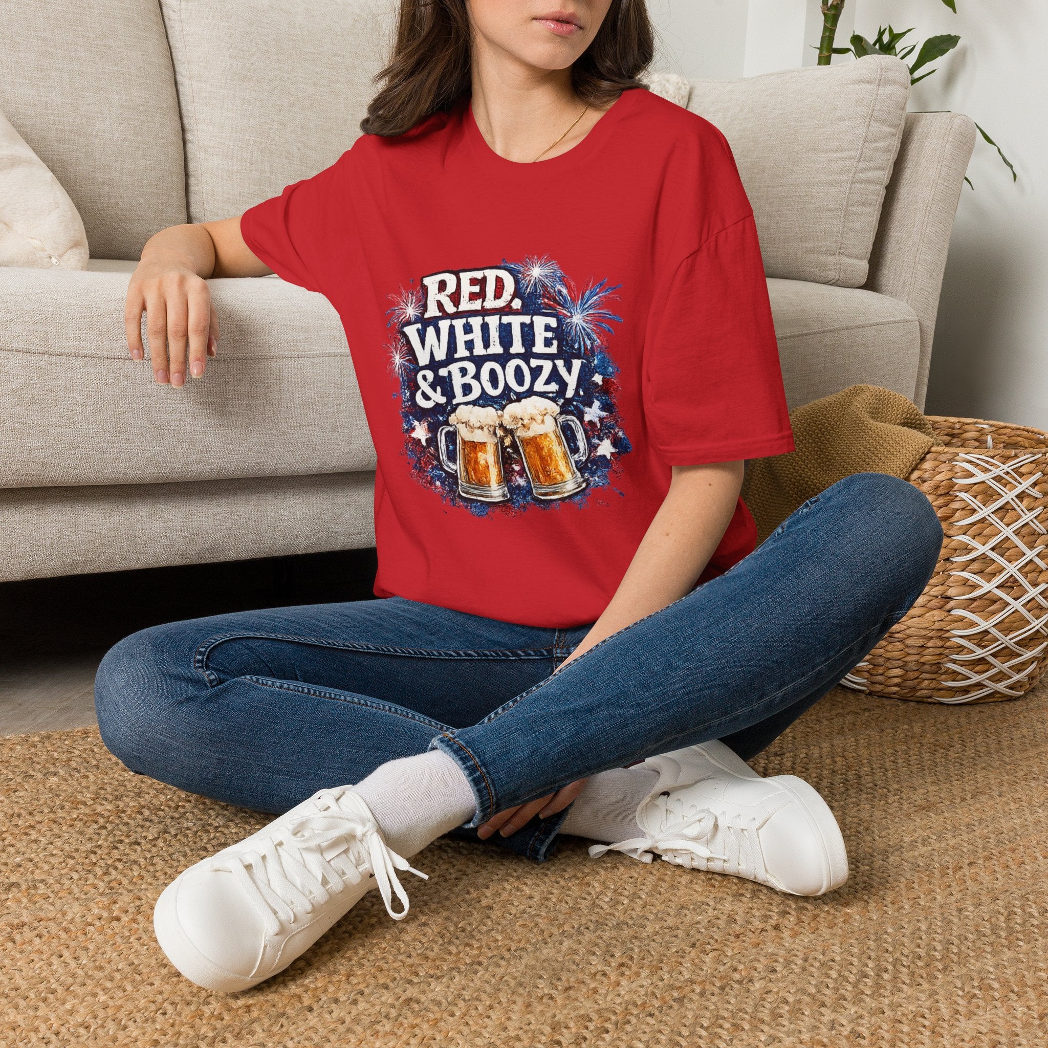 Red, White & Boozy Beer T-Shirt — Patriotic 4th of July Party Tee