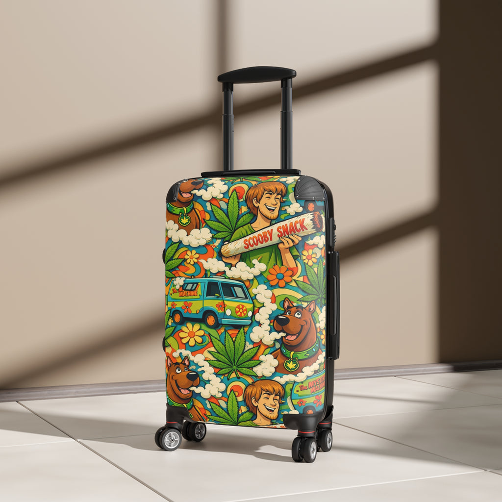 Scooby-Doo Pattern Suitcase – Retro Mystery Machine & Characters Travel Luggage