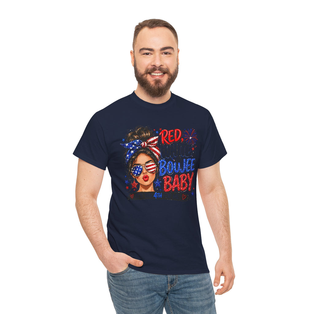 Patriotic 'Red White Boujee Baby' Tee – 4th of July Women's Graphic Shirt