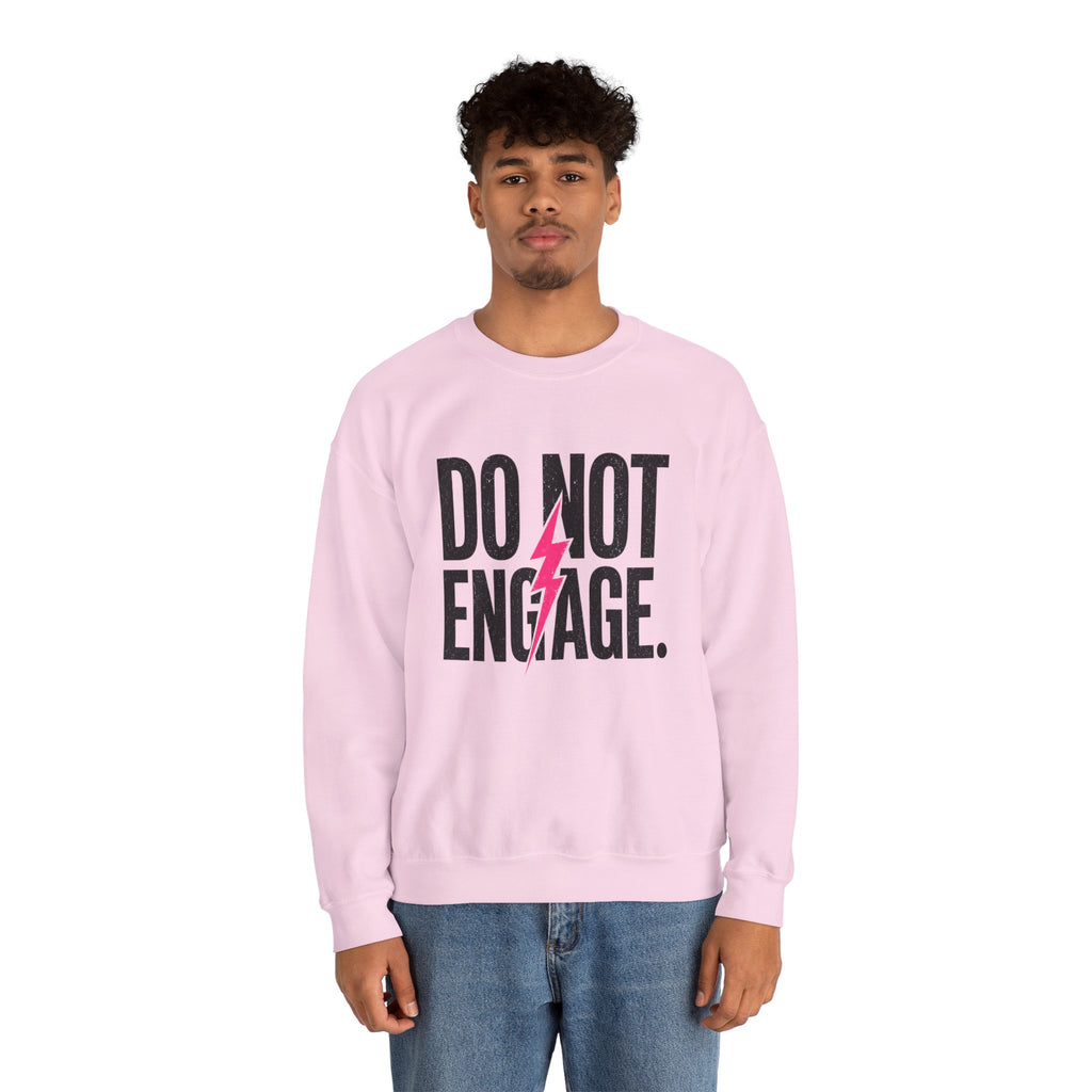 Do Not Engage Crewneck Sweatshirt – Bold Lightning Graphic Streetwear