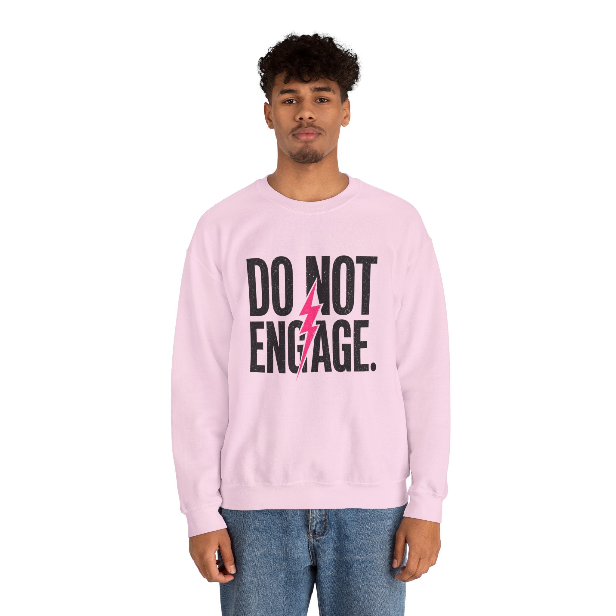 Do Not Engage Crewneck Sweatshirt – Bold Lightning Graphic Streetwear