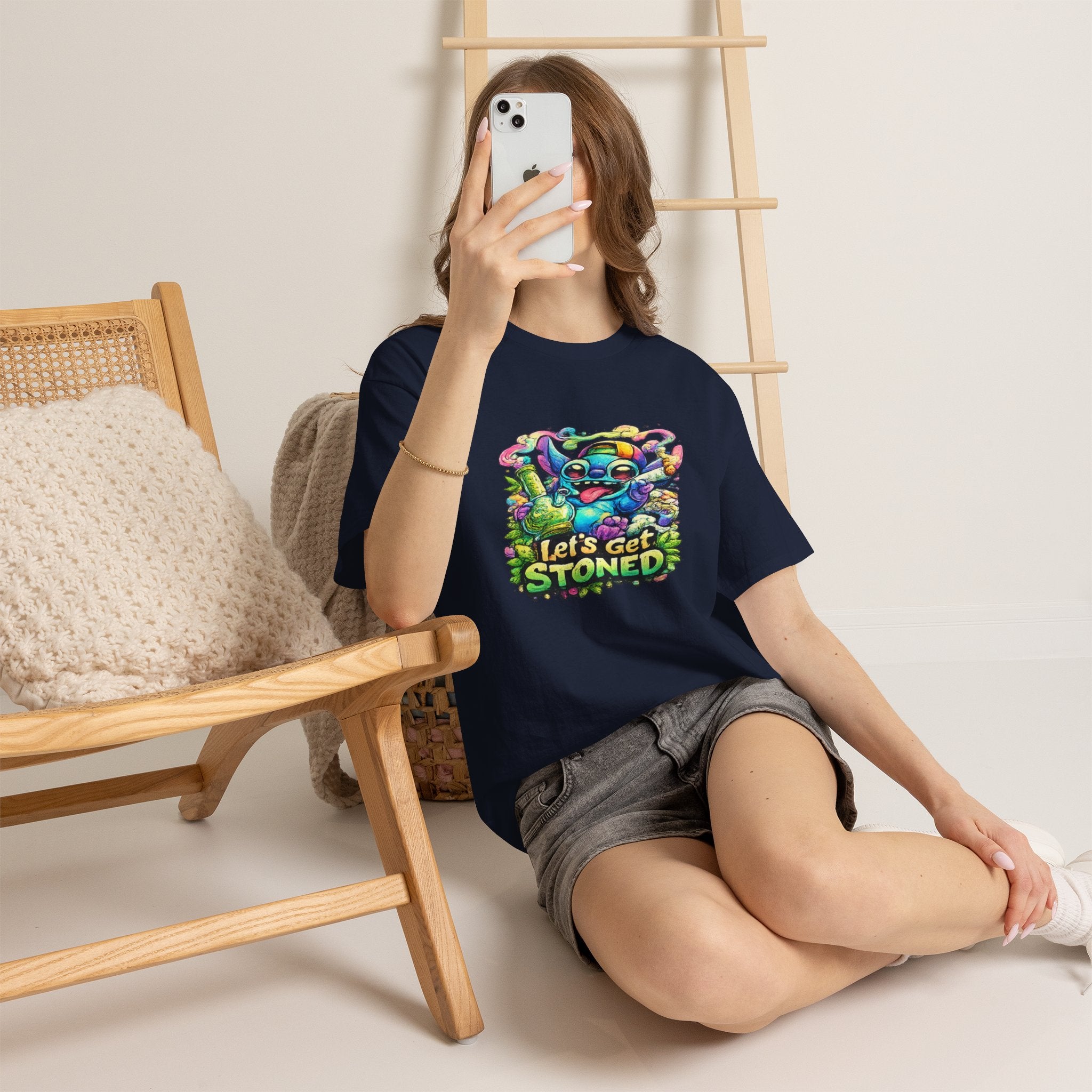 Let's Get Stoned T-Shirt — Colorful Trippy Alien Cannabis Tee