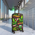 High AF Stoned Travel Suitcase – Colorful Cannabis Luggage Cover