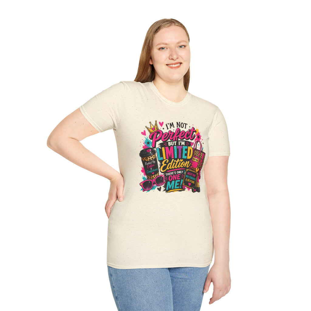 Limited Edition Graphic T-Shirt — "I'm Not Perfect But I'm Limited Edition" Bright Retro Design