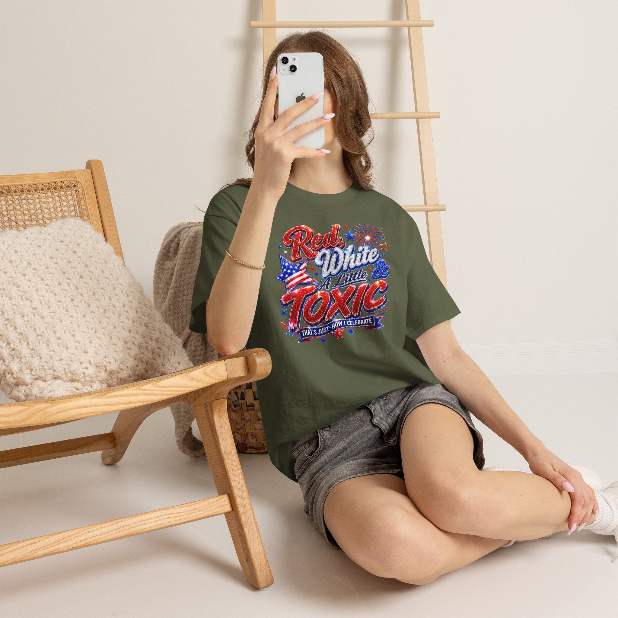 Red White & A Little Toxic Tee — Patriotic 4th of July Graphic T-Shirt