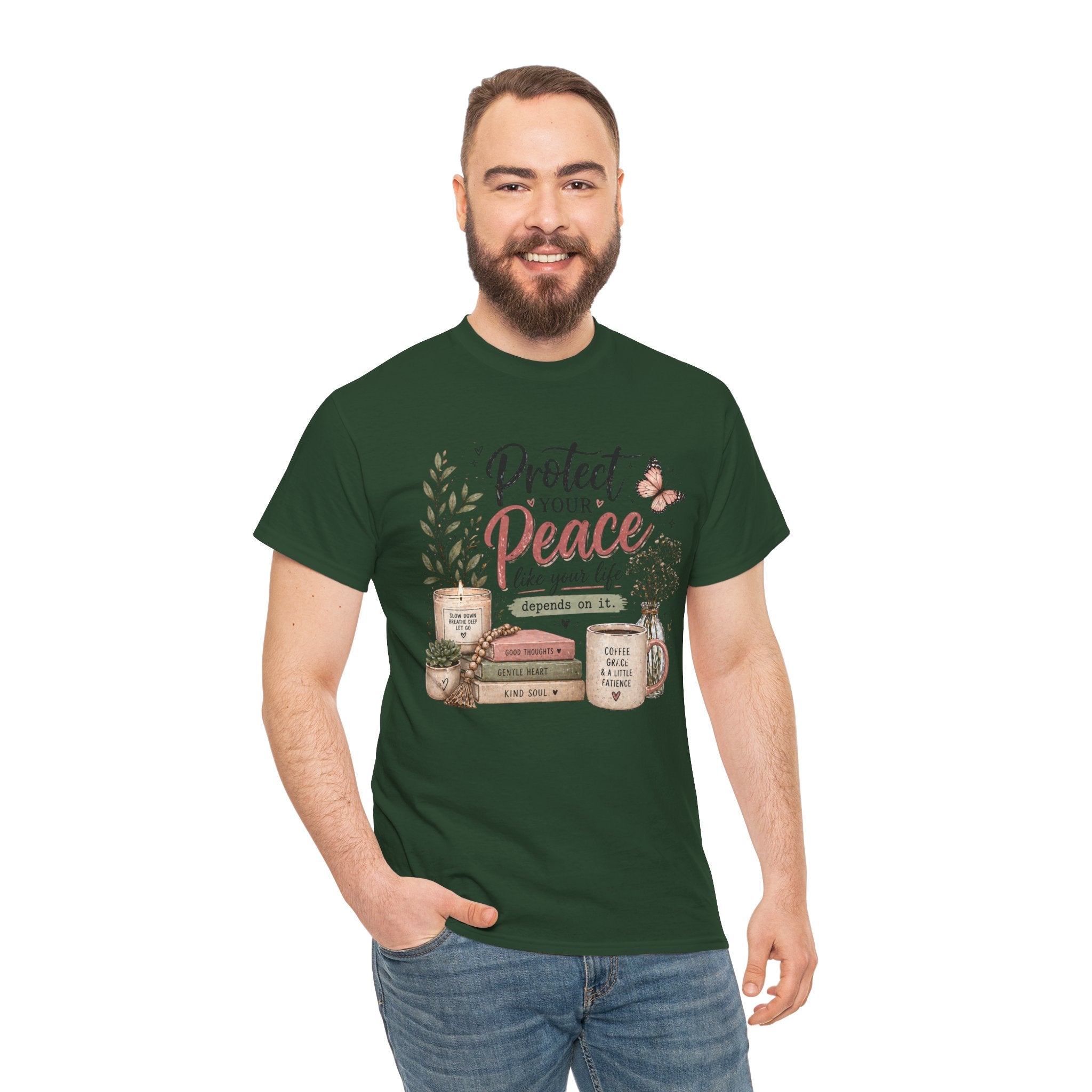 Protect Your Peace Tee — Inspirational Floral Graphic T-Shirt