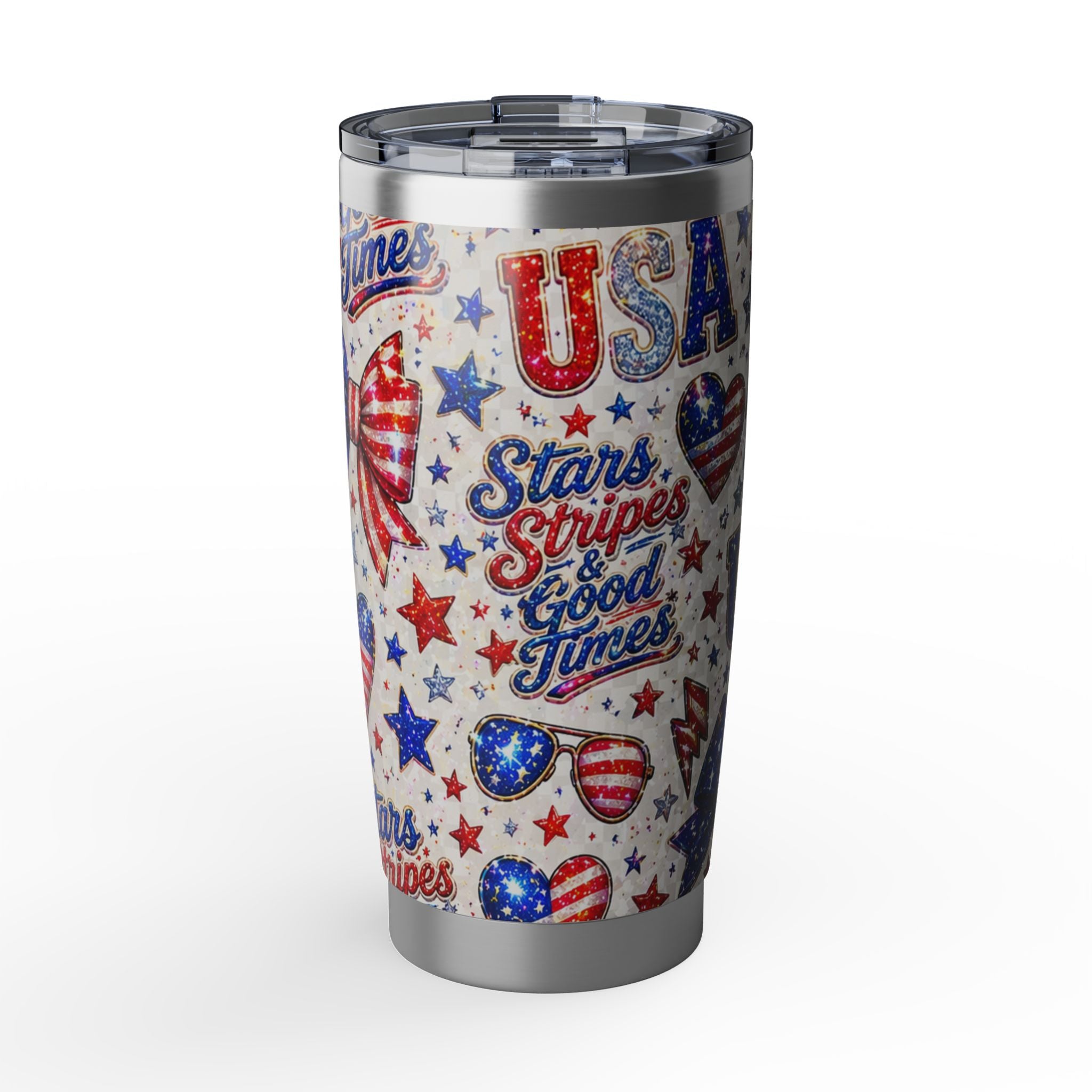 Stars & Stripes 20oz Tumbler — USA Fireworks Patriotic Travel Mug