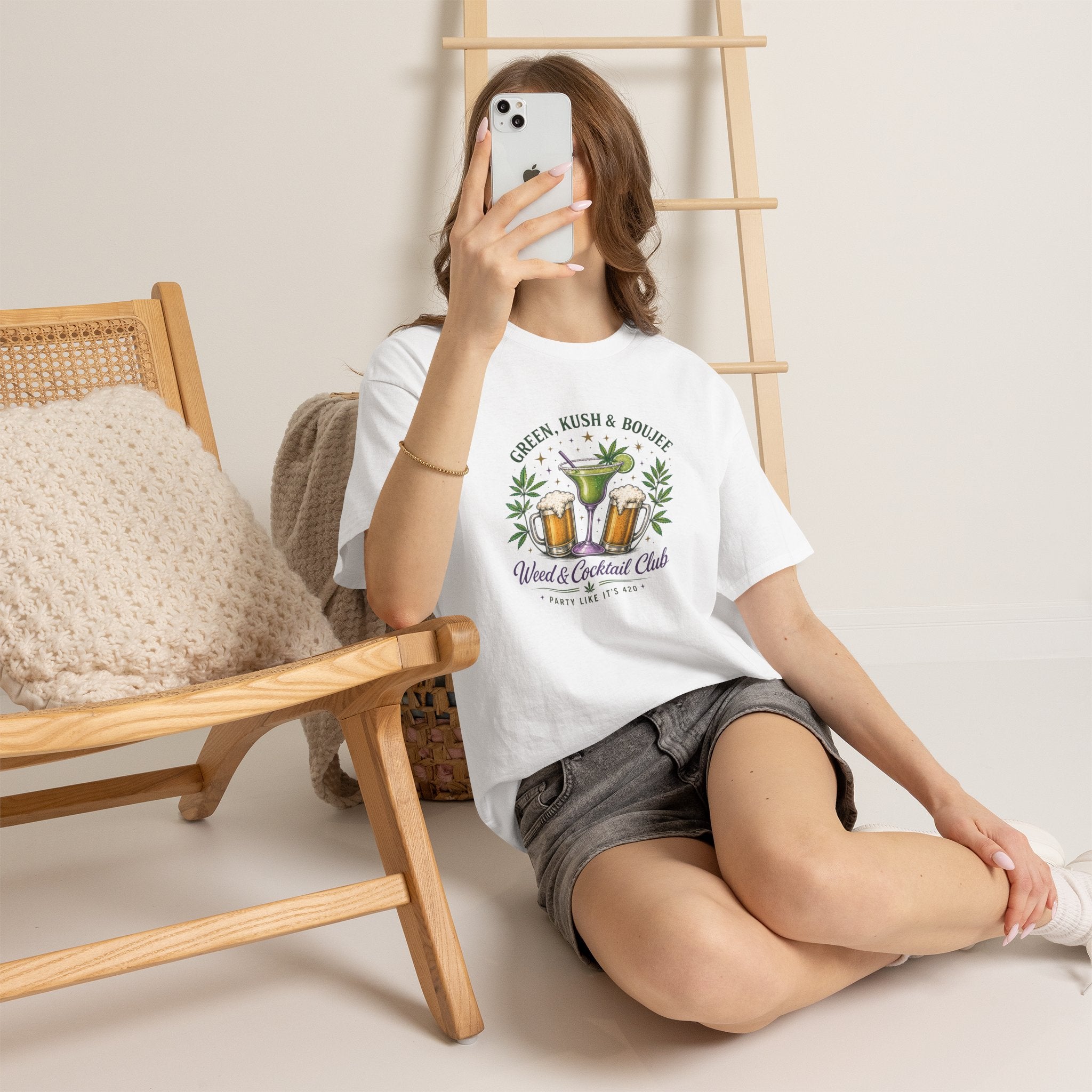 Weed & Cocktail Club Tee — Green, Kush & Boujee Cannabis Cocktail T-Shirt