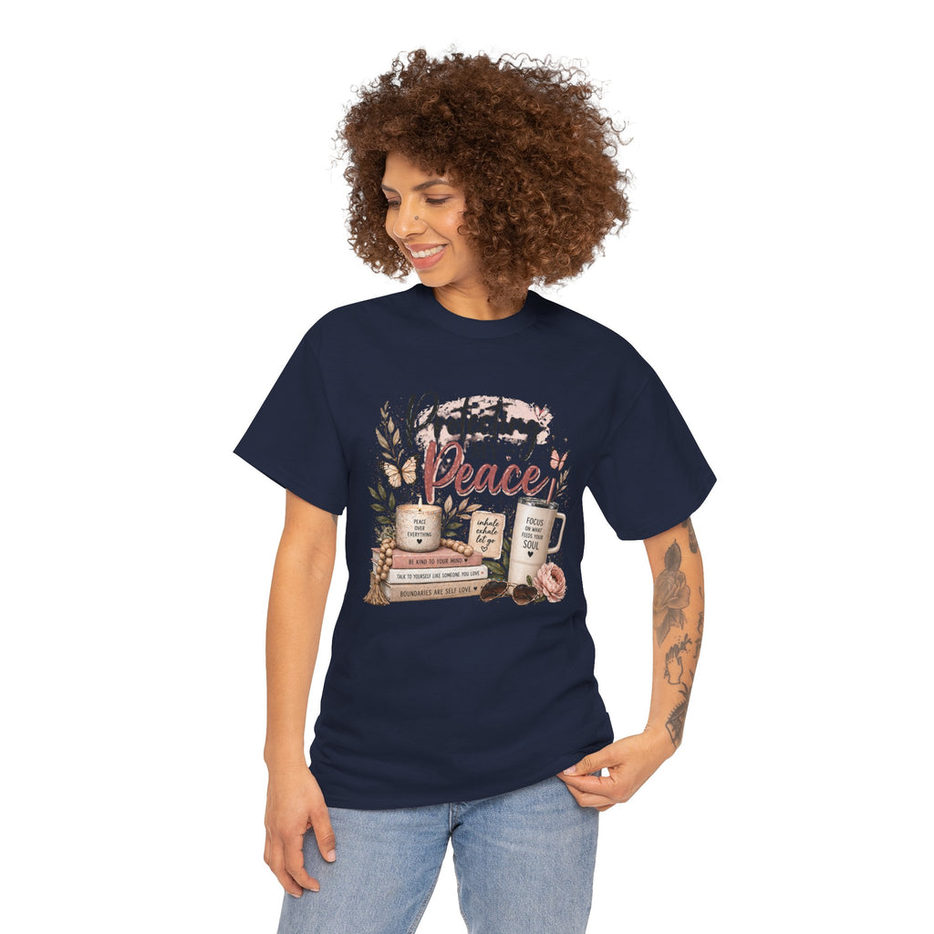 Protecting My Peace T-Shirt — Cozy Floral Coffee & Book Graphic Tee