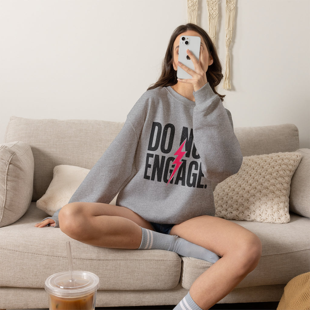 Do Not Engage Crewneck Sweatshirt – Bold Lightning Graphic Streetwear