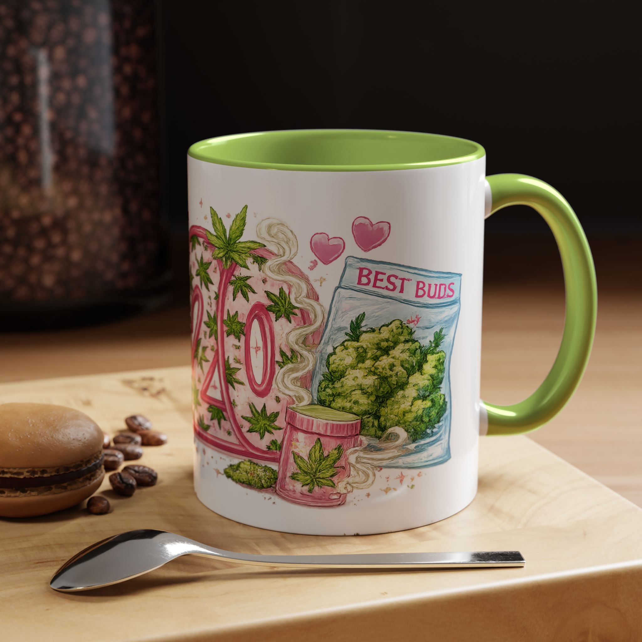 420 Cannabis Coffee Mug — 'Best Buds' Accent Tea Cup (11/15oz)