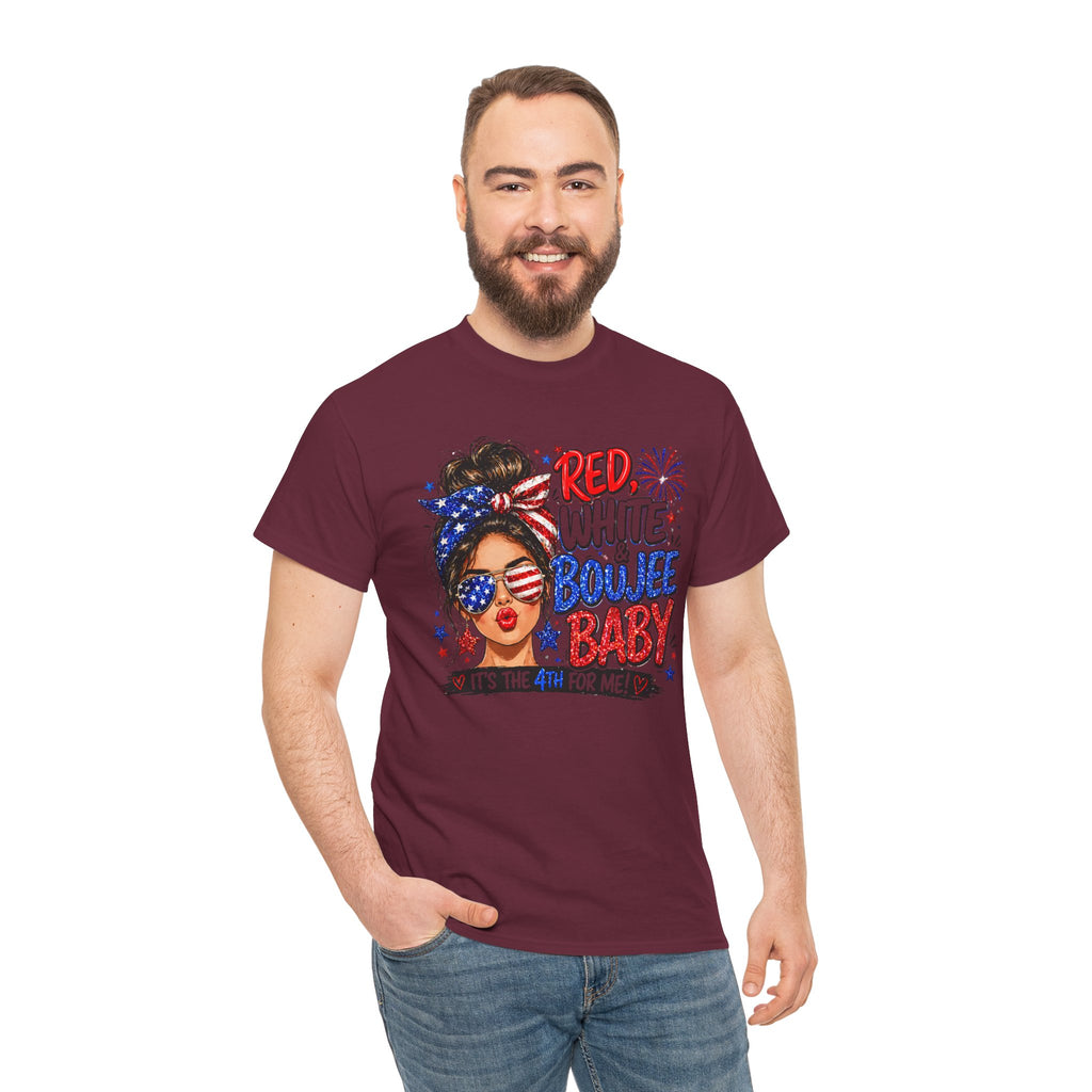 Patriotic 'Red White Boujee Baby' Tee – 4th of July Women's Graphic Shirt