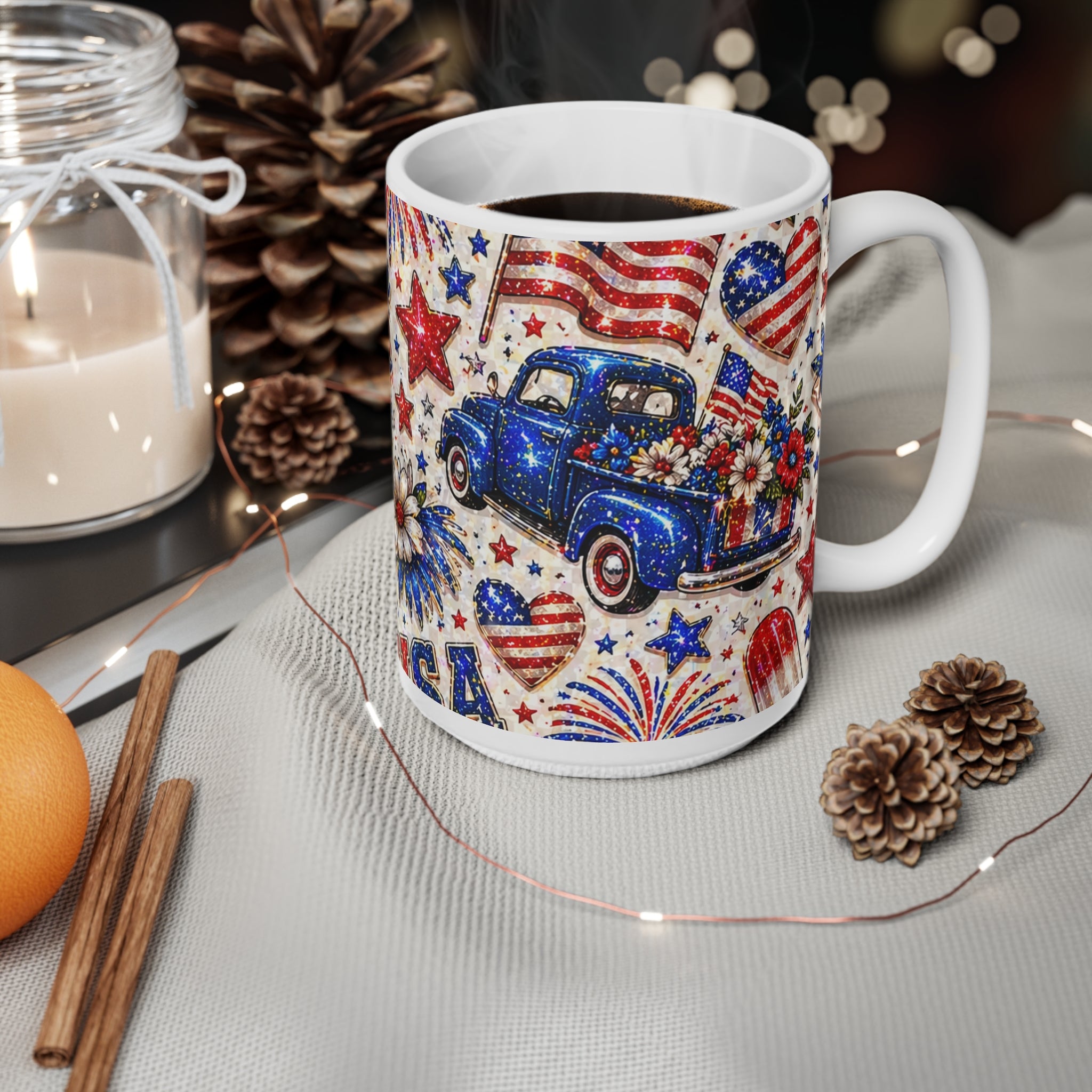 Let Freedom Sparkle Mug — Patriotic 4th of July Ceramic Coffee Cup (11oz & 15oz)