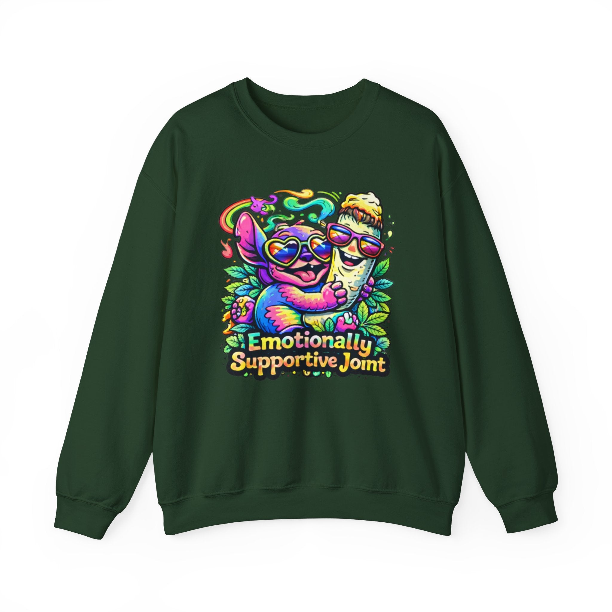 Emotionally Supportive Joint Sweatshirt — Cute Sloth & Joint Hug Graphic