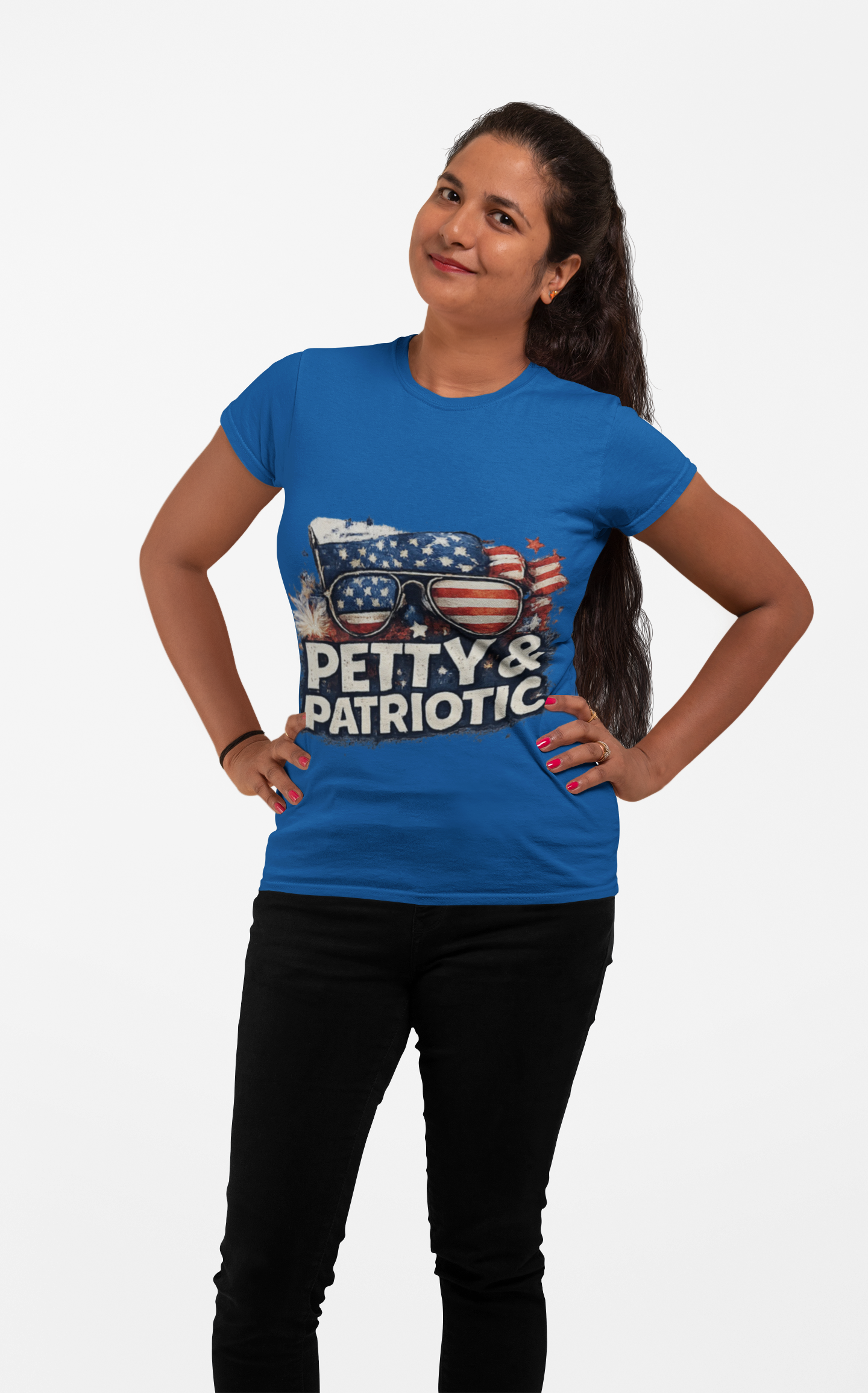 Petty & Patriotic T-Shirt — Funny American Flag Sunglasses Tee