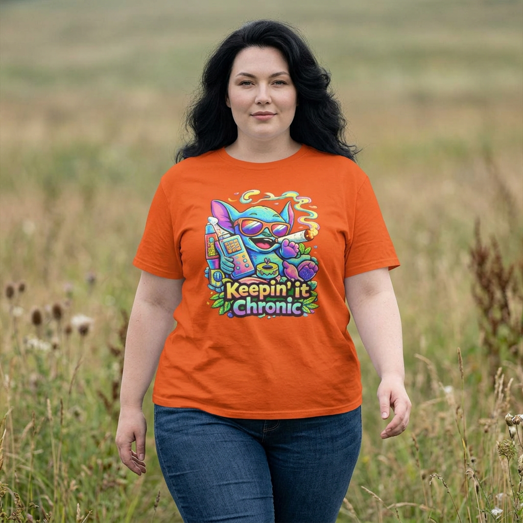 Keepin' It Chronic T-Shirt — Colorful Stoner Cat Graphic Tee