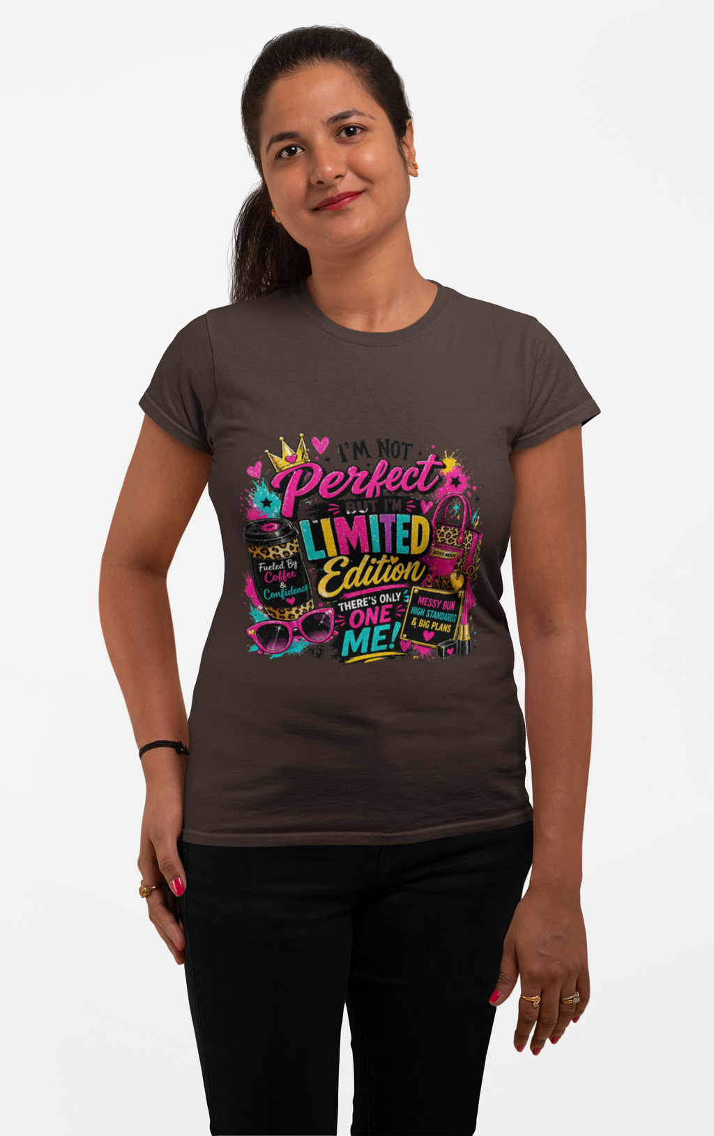 Limited Edition Graphic T-Shirt — "I'm Not Perfect But I'm Limited Edition" Bright Retro Design