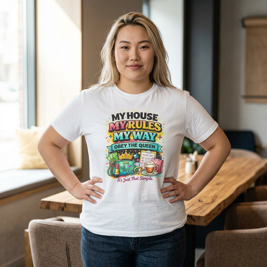 Queen Mom T‑Shirt - "My House My Rules My Way" Funny Mom Tee