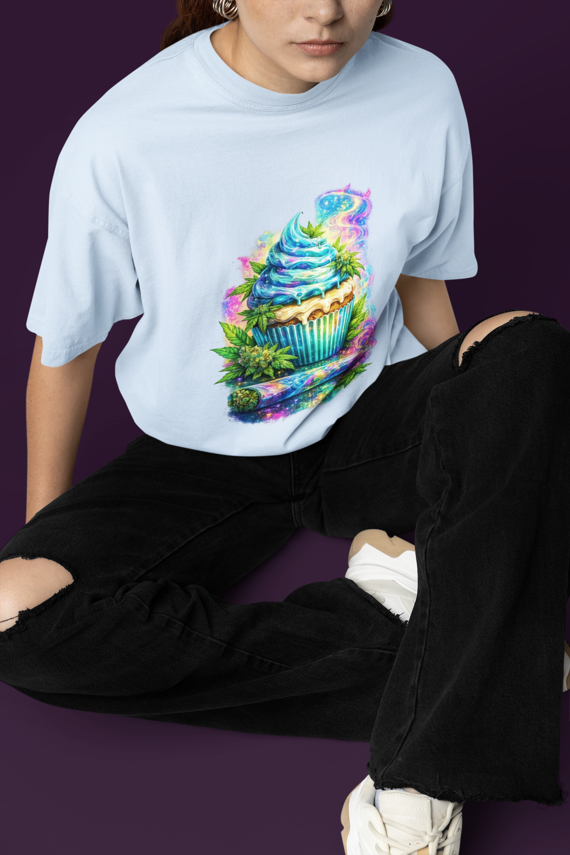 Cupcake Fantasy T-Shirt — Rainbow Psychedelic Dessert Tee