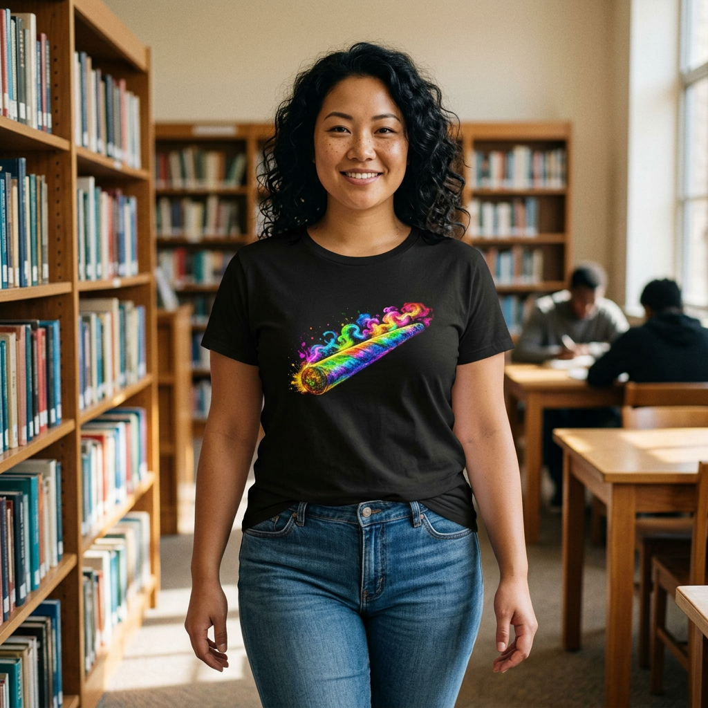 Rainbow Joint T-Shirt — Colorful Psychedelic Stoner Graphic Tee