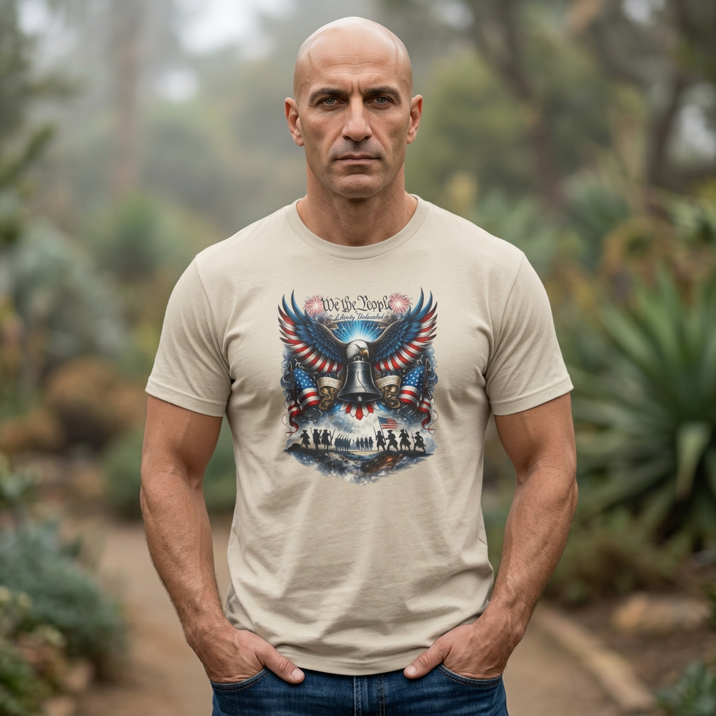 Patriotic Eagle Tee — "We the People" Liberty Bell Graphic T-Shirt