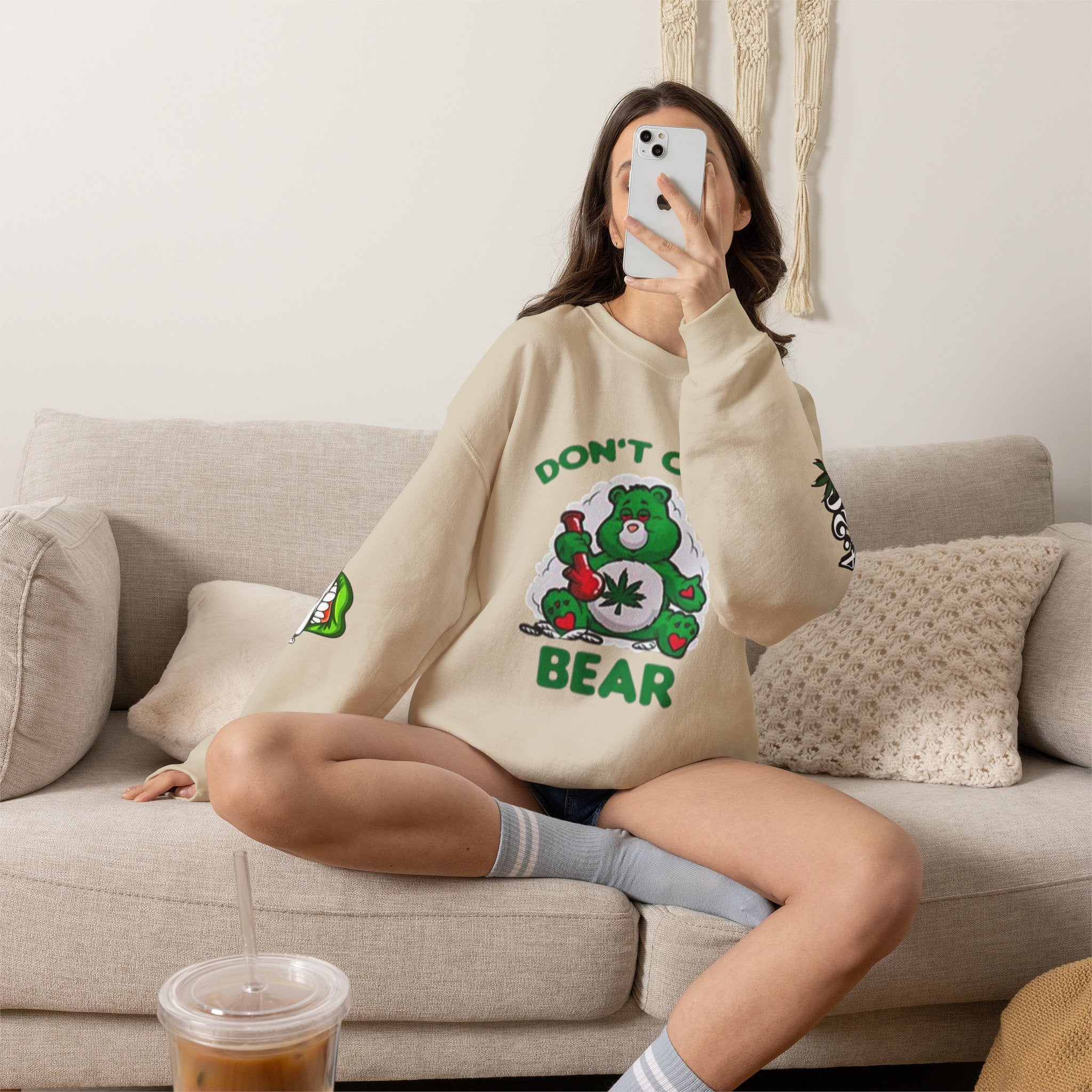 I Don't Care Bear Sweatshirt — Funny Graphic Crewneck