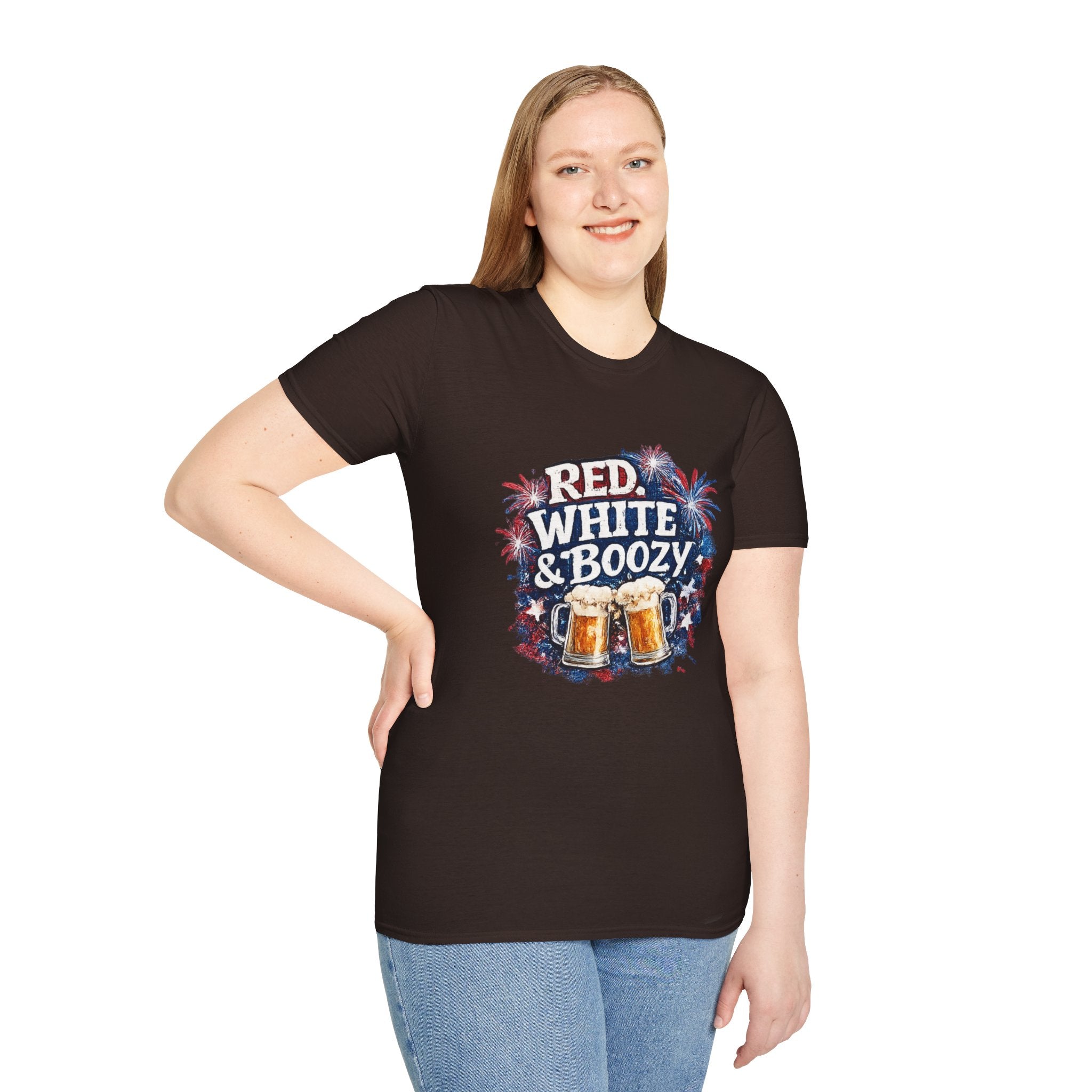 Red, White & Boozy Beer T-Shirt — Patriotic 4th of July Party Tee