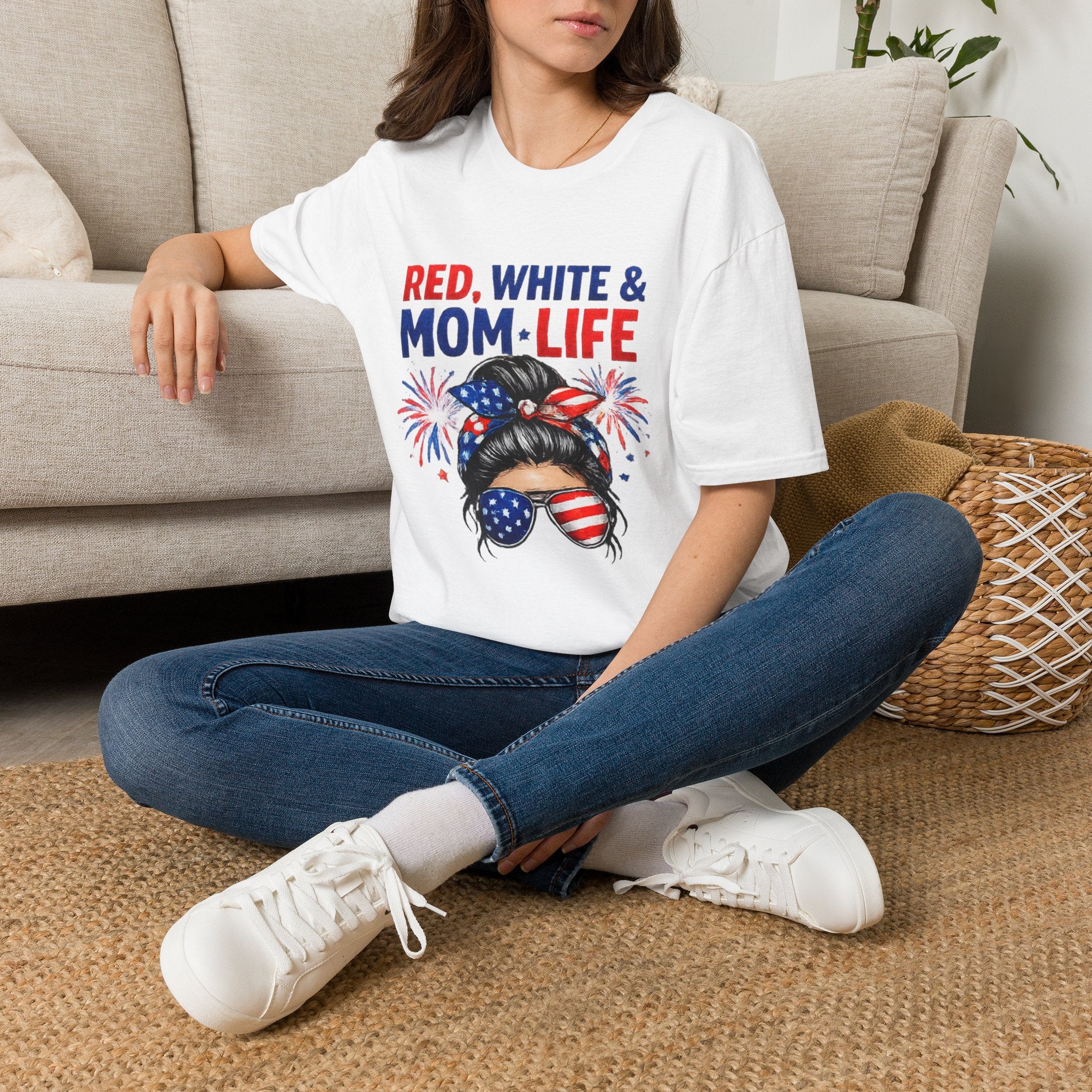 Mom Life USA T-Shirt — "Red, White & Mom Life" Patriotic Fourth of July Tee