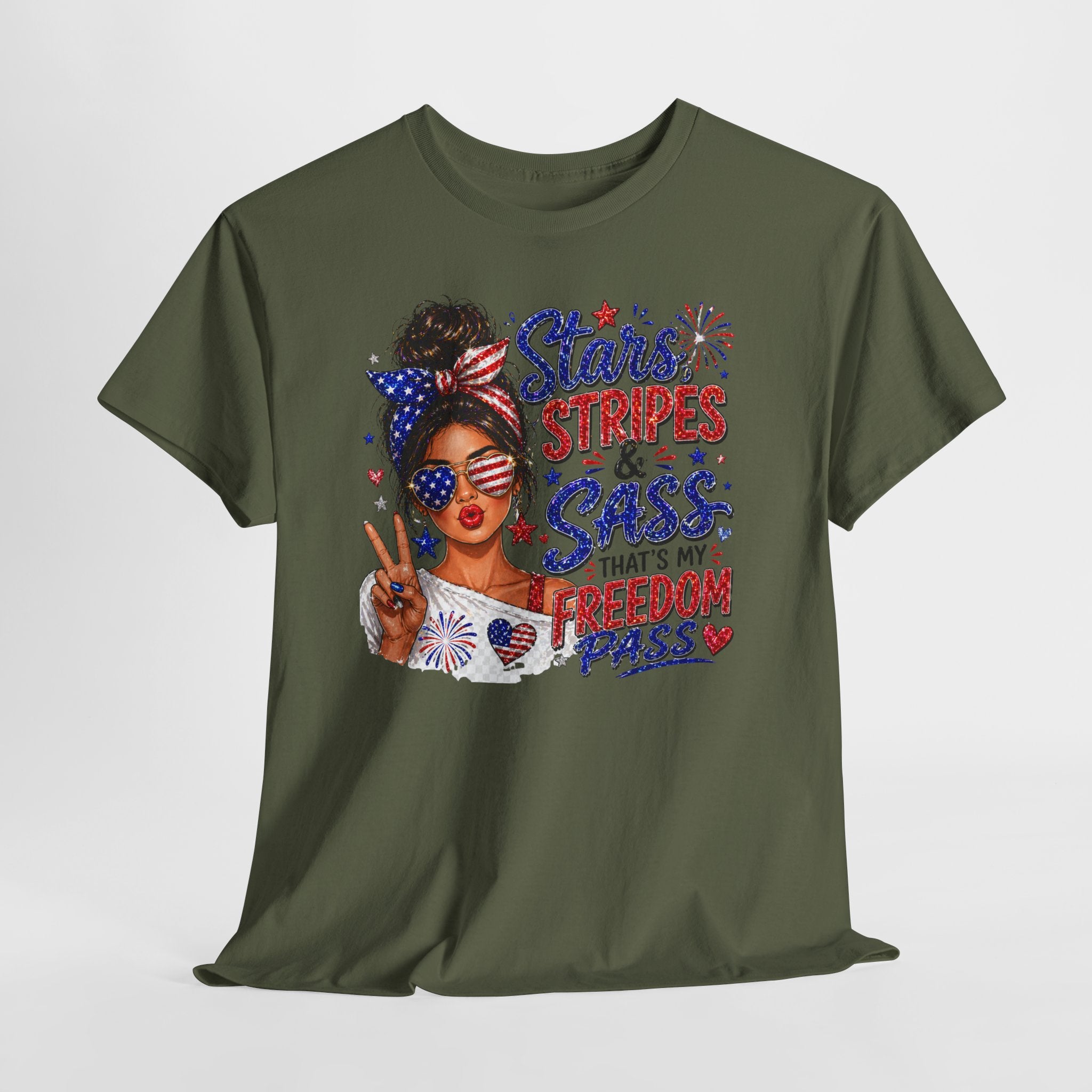 Patriotic 'Stars, Stripes & Sass' Tee — Fourth of July Women's Graphic T-Shirt