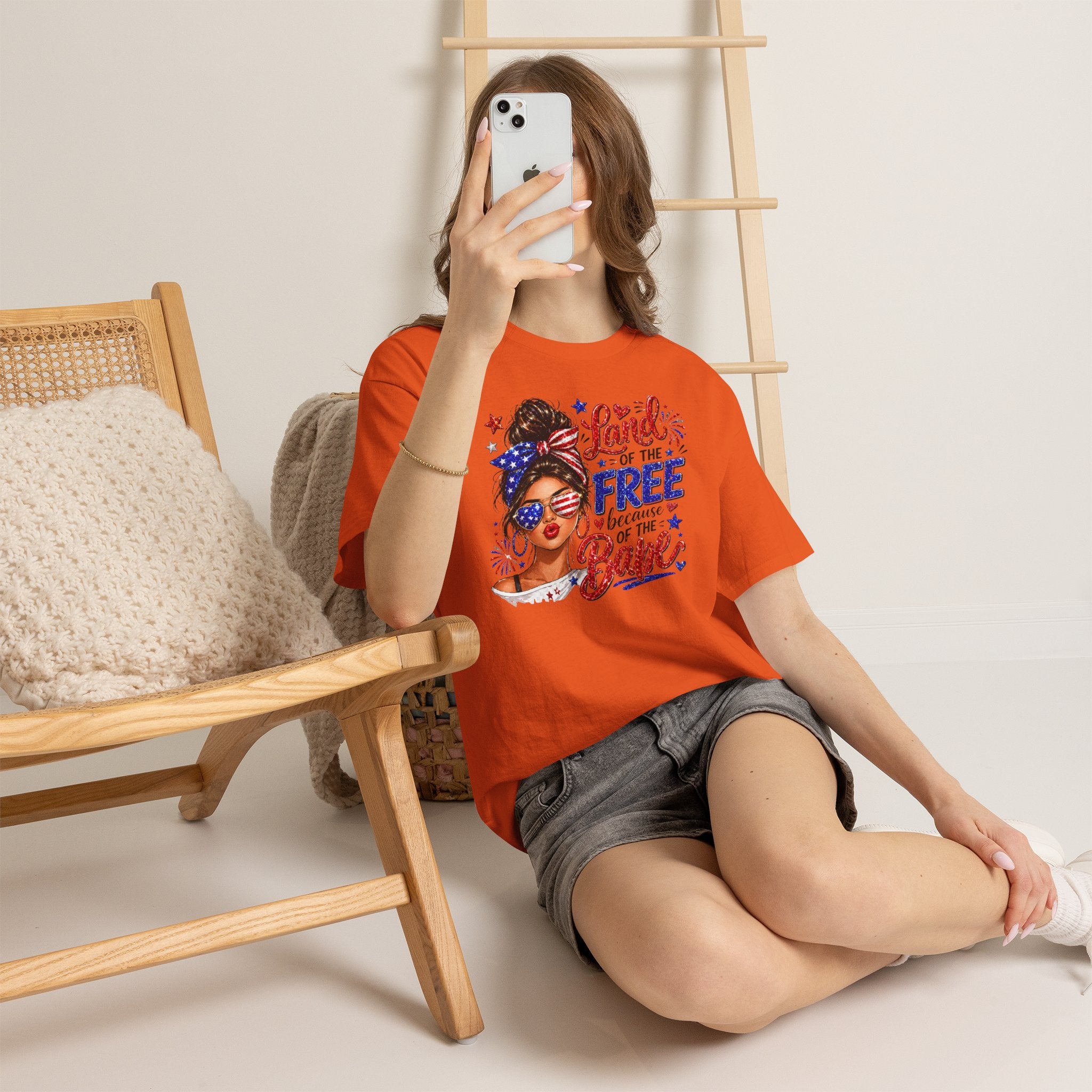Patriotic Babe T-Shirt — “Land of the Free Because of the Babe” 4th of July Tee