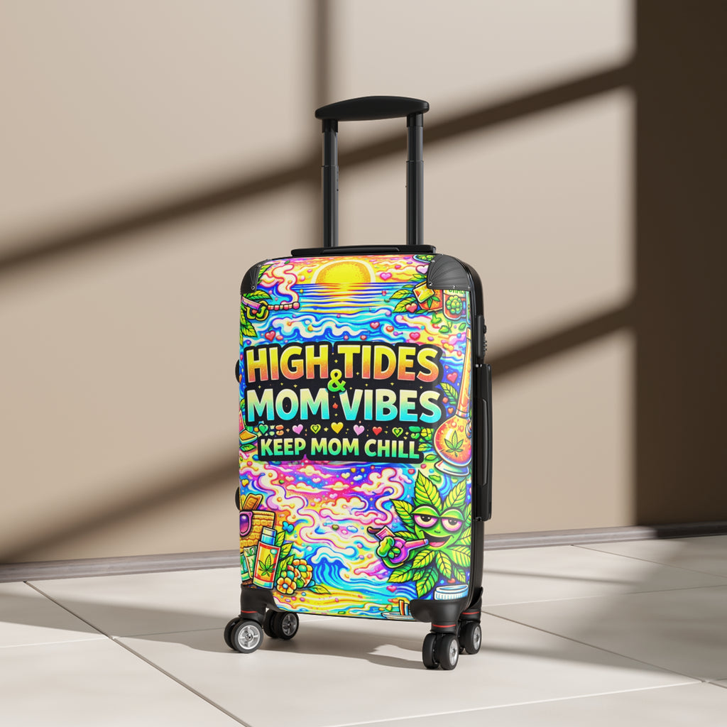 High Tides Mom Vibes Carry-On Suitcase — Keep Mom Chill Beach Travel Luggage