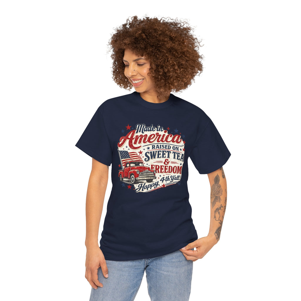 Made in America Sweet Tea & Freedom T-Shirt — 4th of July Patriotic Tee