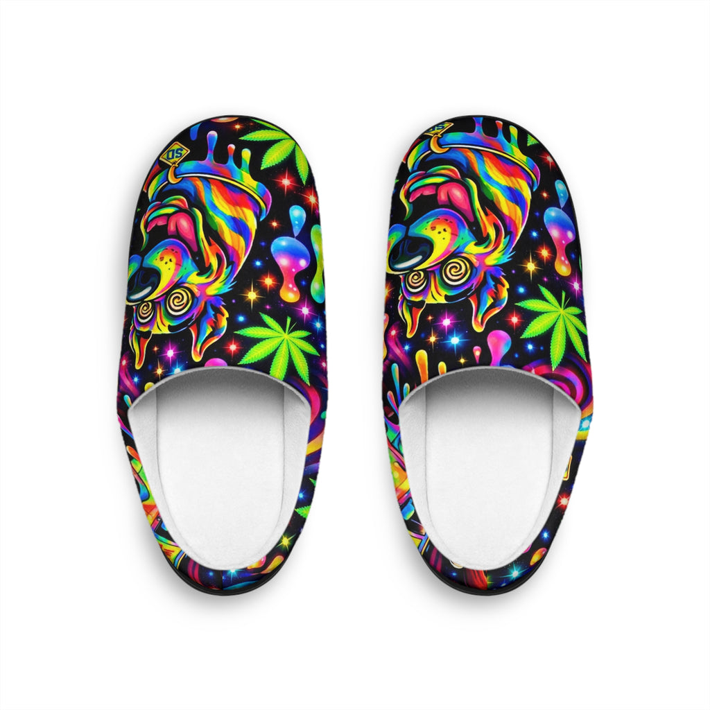 Slippers — Psychedelic Neon Chameleon Indoor Slippers
