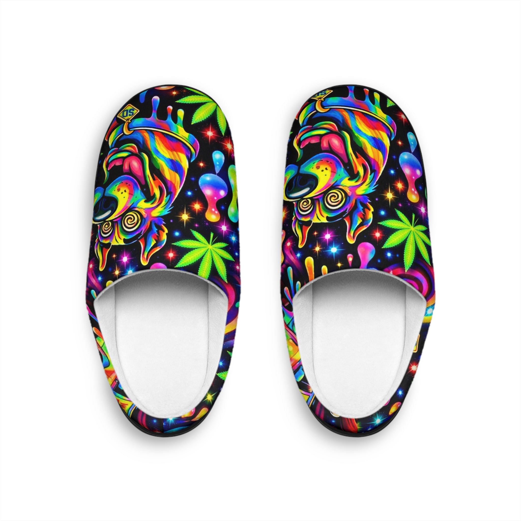 Slippers — Psychedelic Neon Chameleon Indoor Slippers