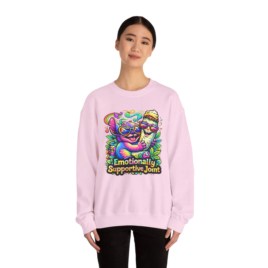 Emotionally Supportive Joint Sweatshirt — Cute Sloth & Joint Hug Graphic