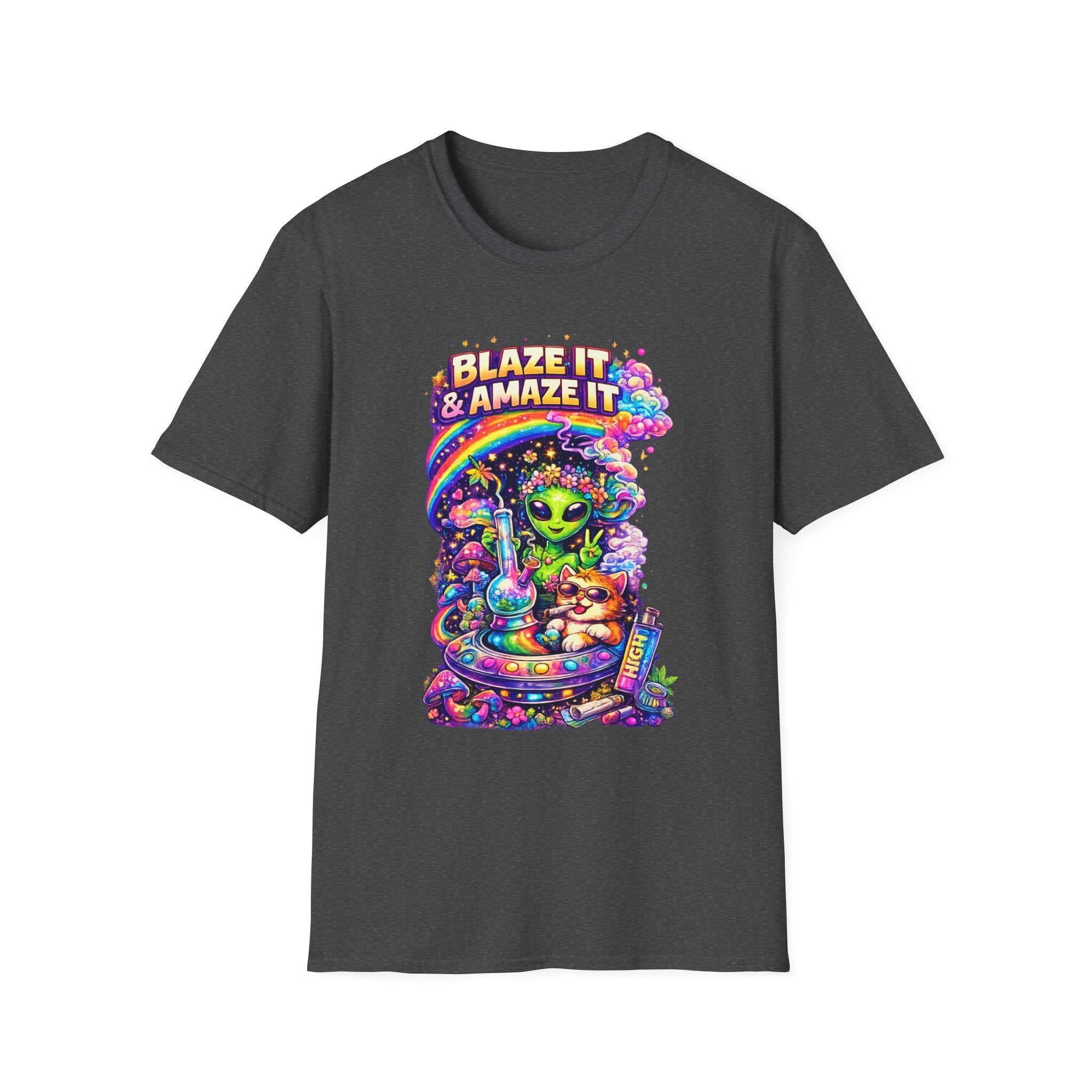 Alien Rainbow Tee - "Blaze It & Amaze It" Psychedelic Graphic T-Shirt