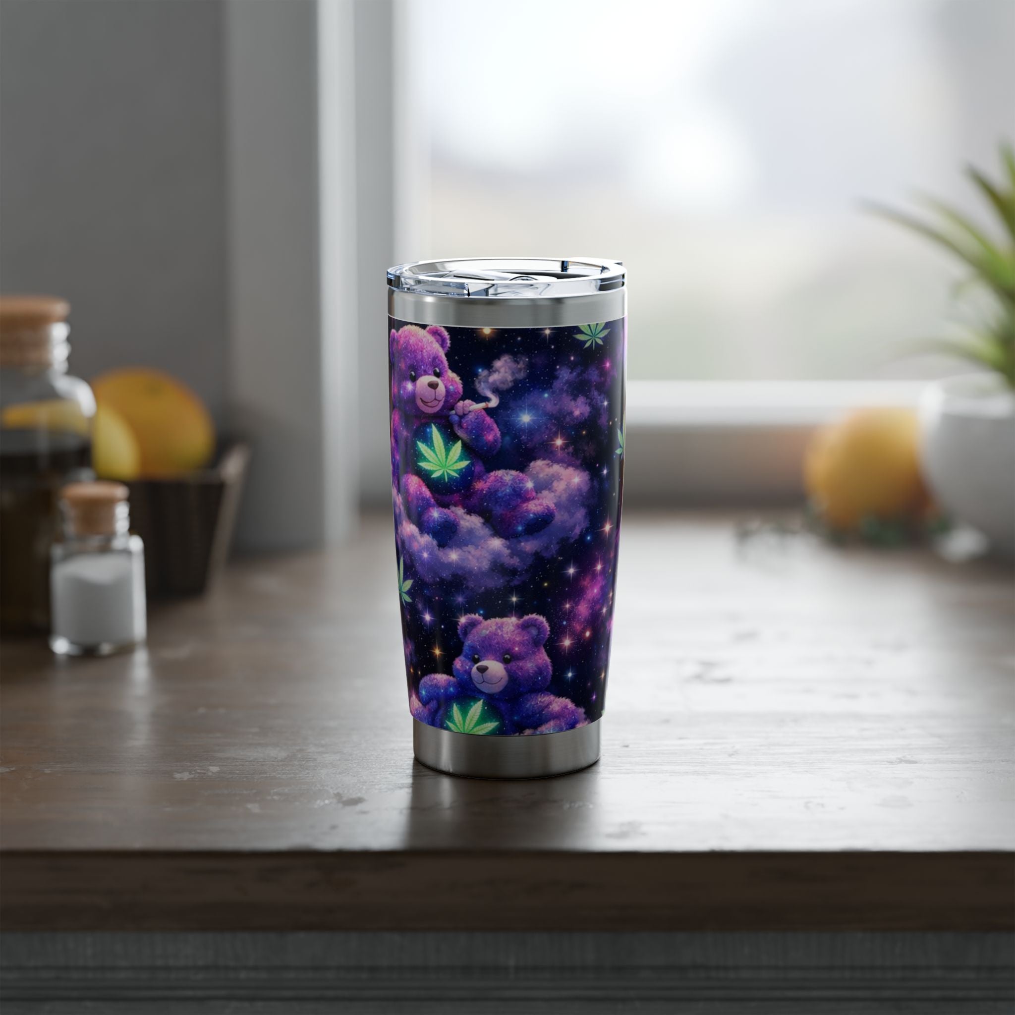 Galaxy Bear Cannabis Leaf 20oz Tumbler