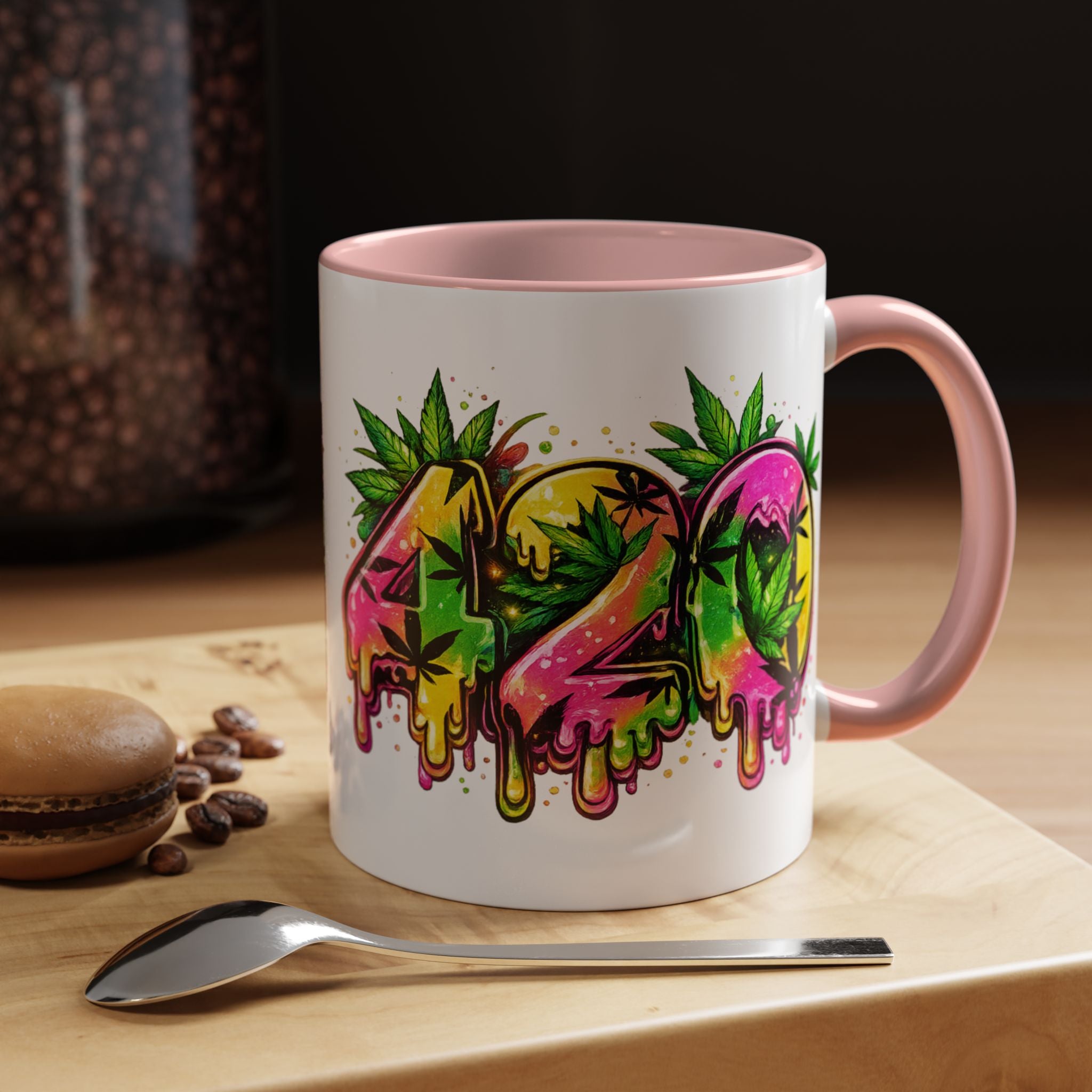 420 Drip Coffee Mug — Colorful Cannabis Stoner Art Accent Mug (11/15oz)