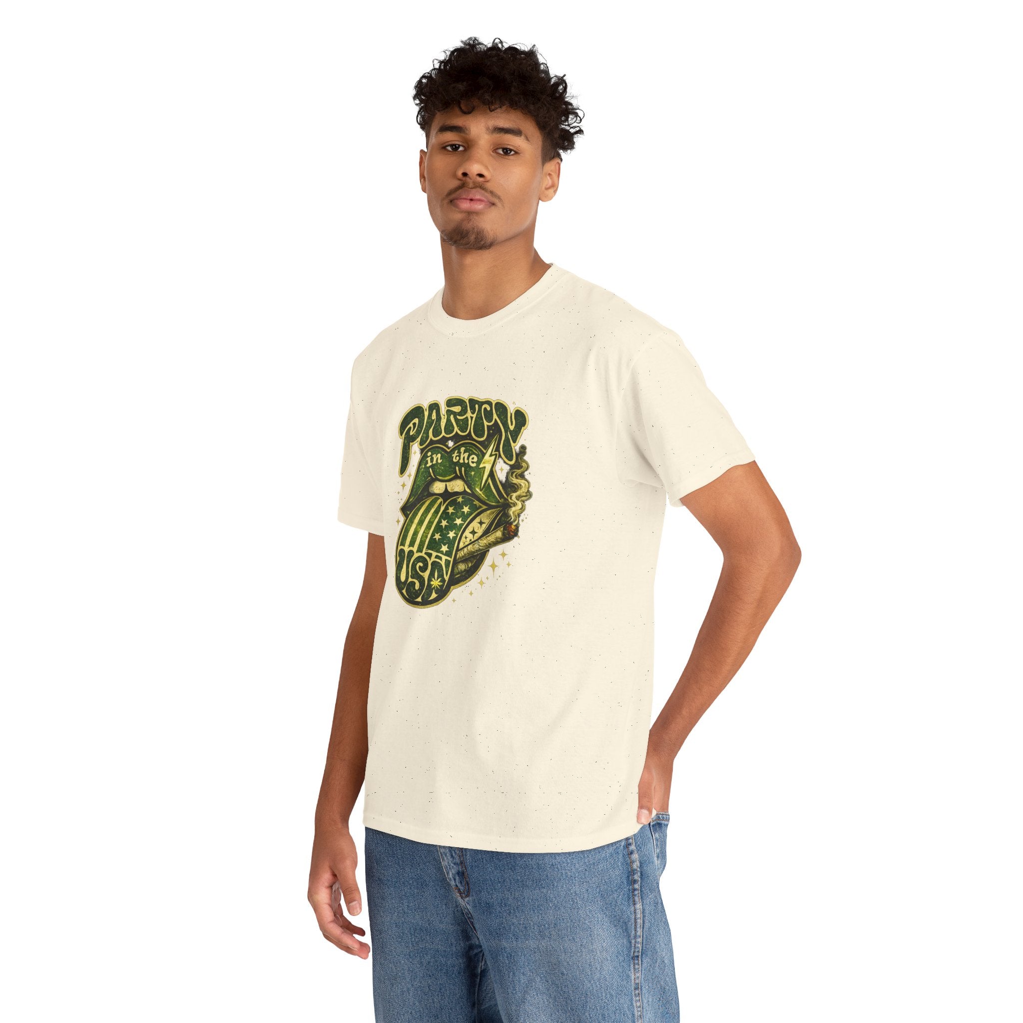 Party in the USA Graphic T-Shirt – Retro Rolling Tongue Design
