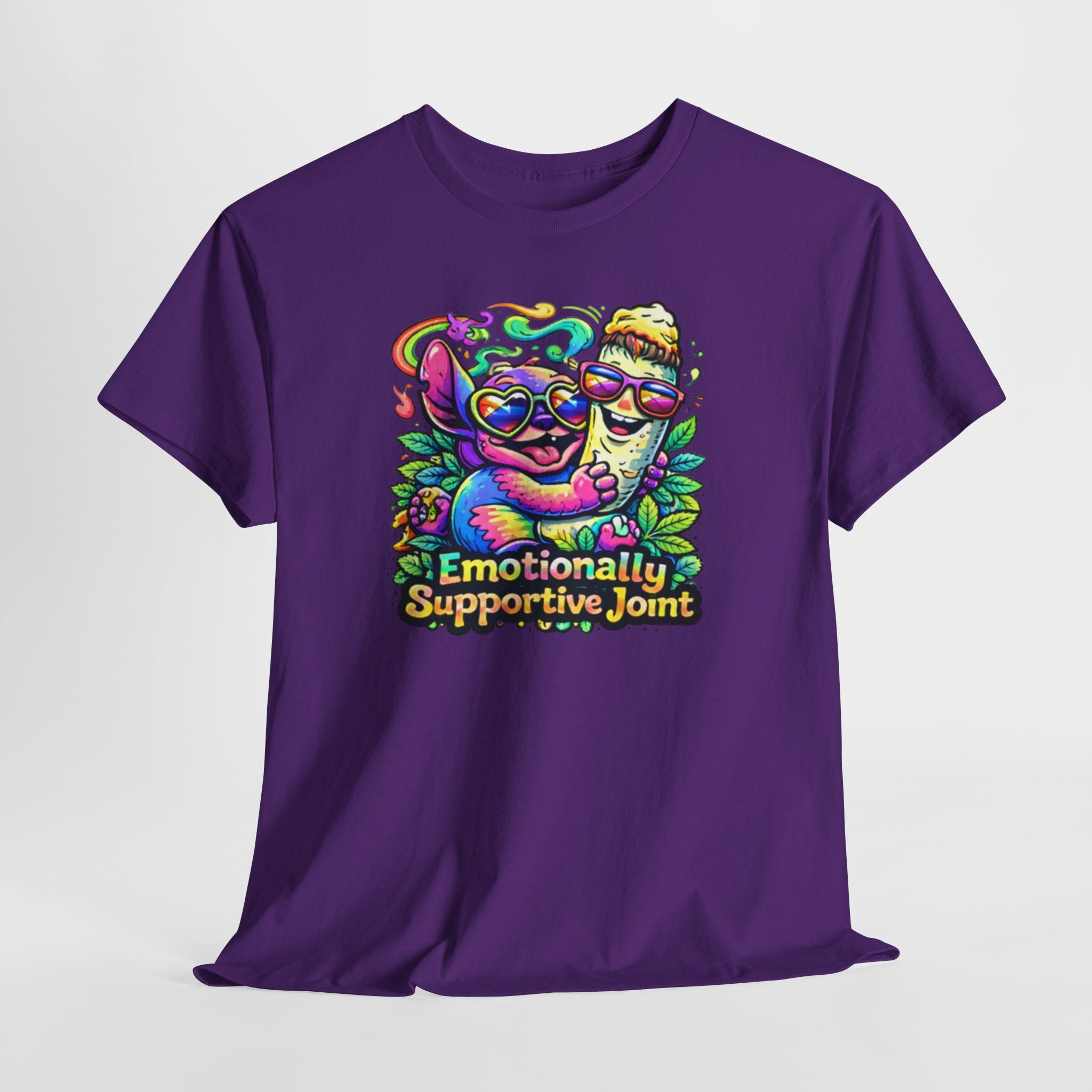 T-Shirt — "Emotionally Supportive Joint" Colorful Sloth & Ice Cream Graphic Tee