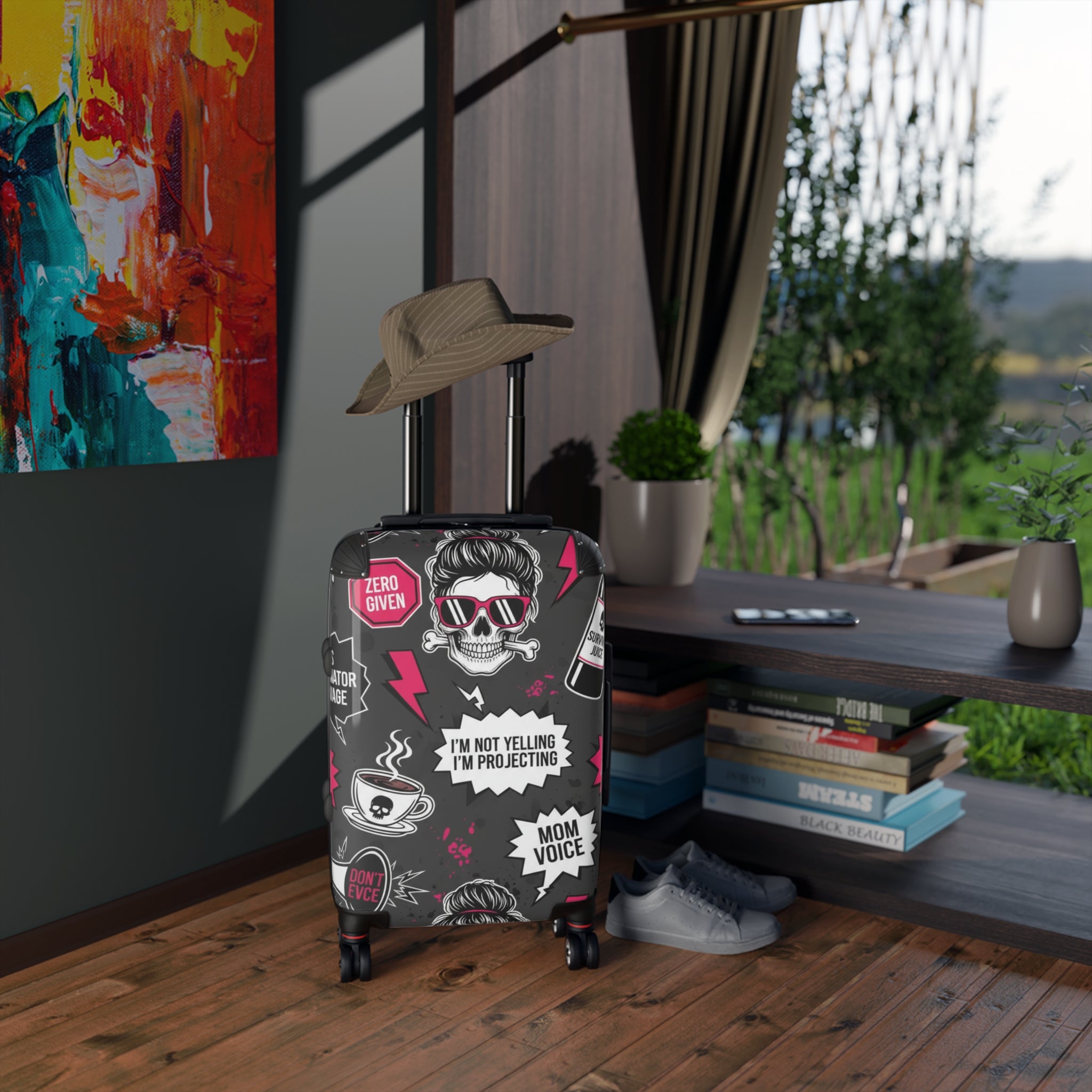 Funny 'I'm Not Yelling, I'm Projecting' Carry-On Suitcase