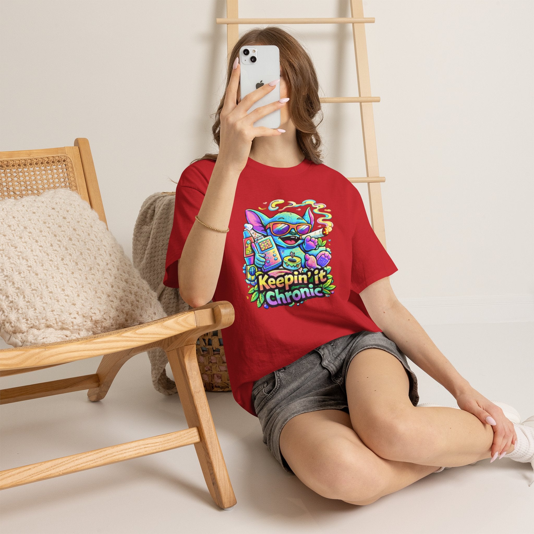 Keepin' It Chronic T-Shirt — Colorful Stoner Cat Graphic Tee