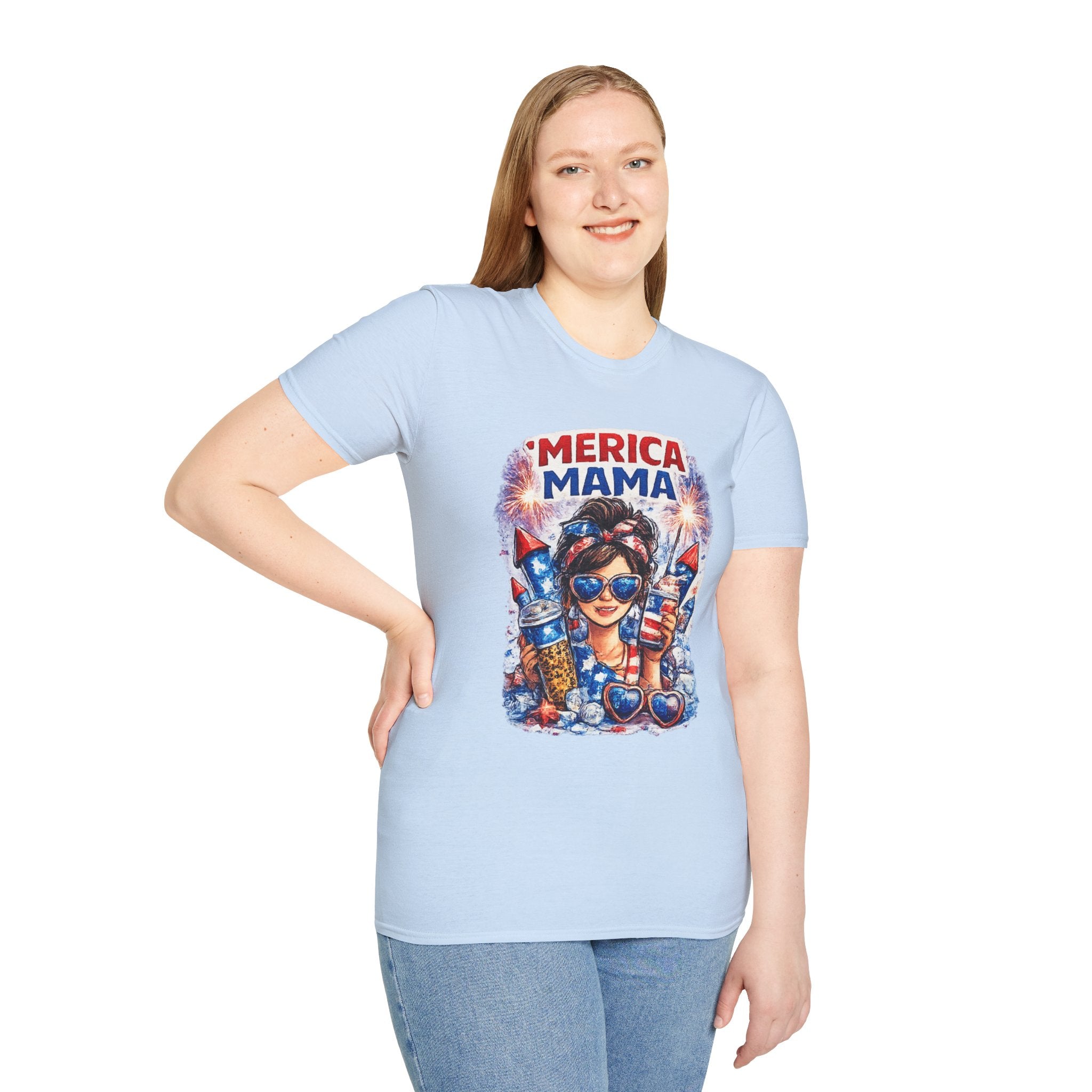 'Merica Mama T-Shirt – Patriotic Mom Fourth of July Tee