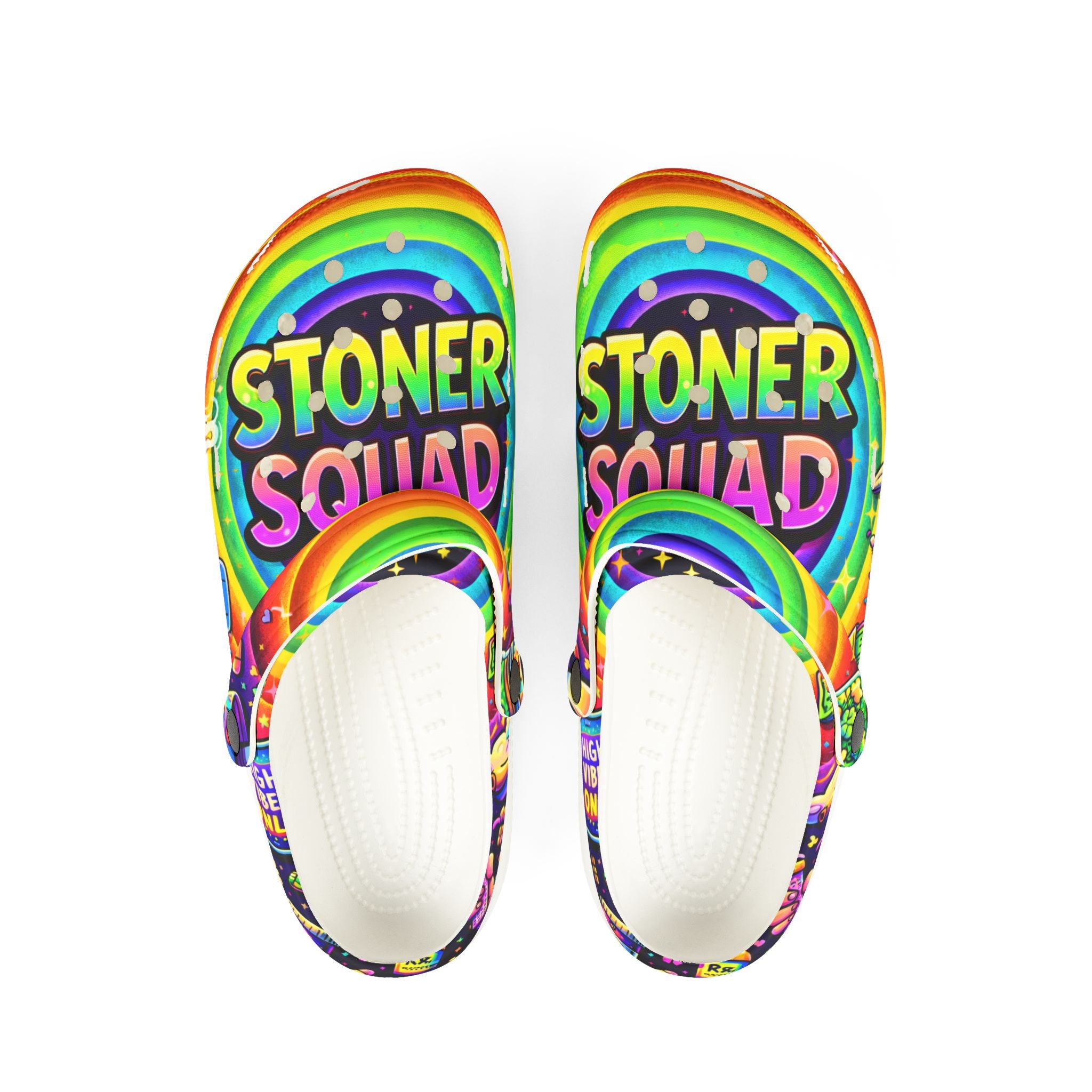 Stoner Squad Rainbow EVA Clogs — Colorful Foam Slip-On Shoes