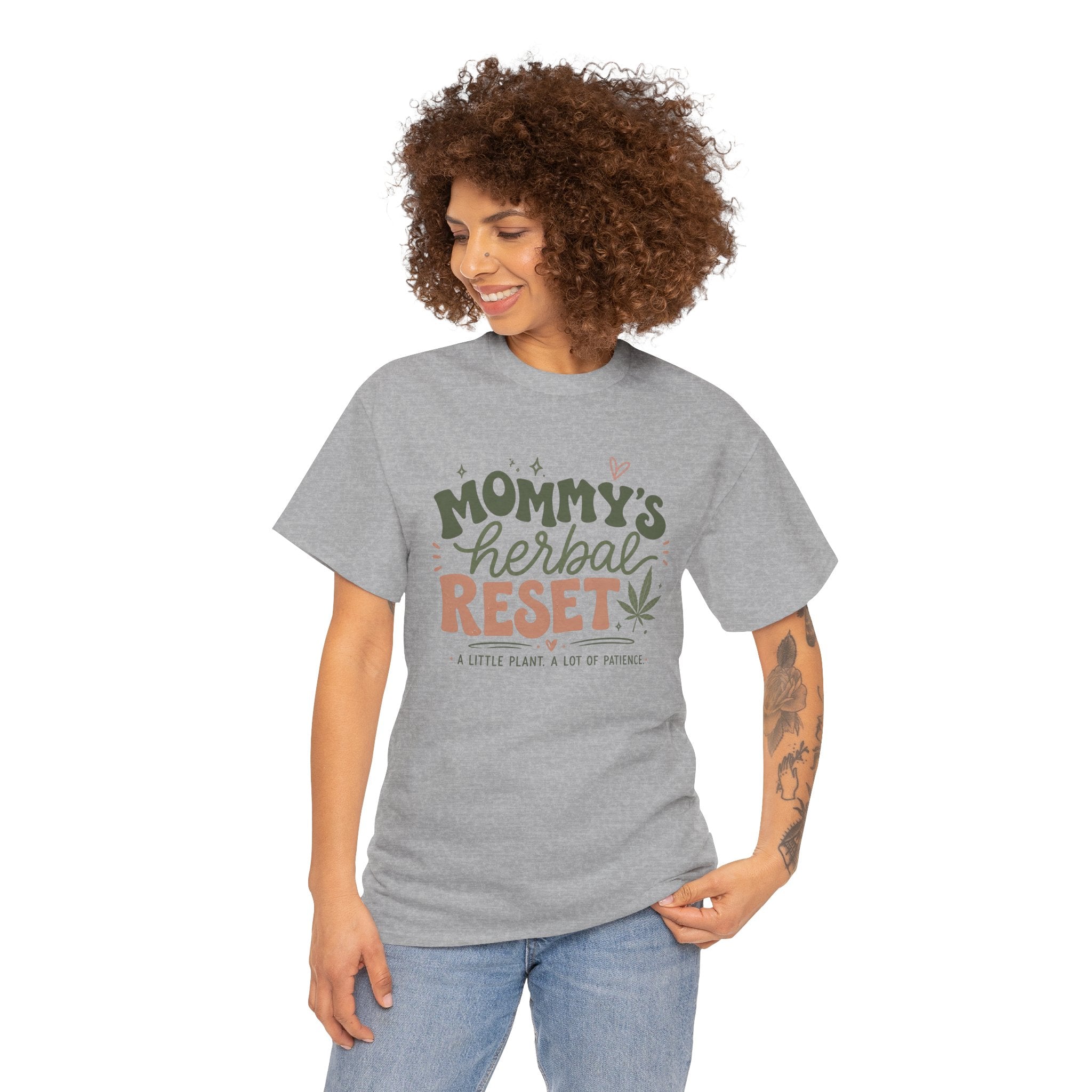 T-Shirt — "Mommy's Herbal Reset" Graphic Tee (Cannabis Plant Mom Shirt)